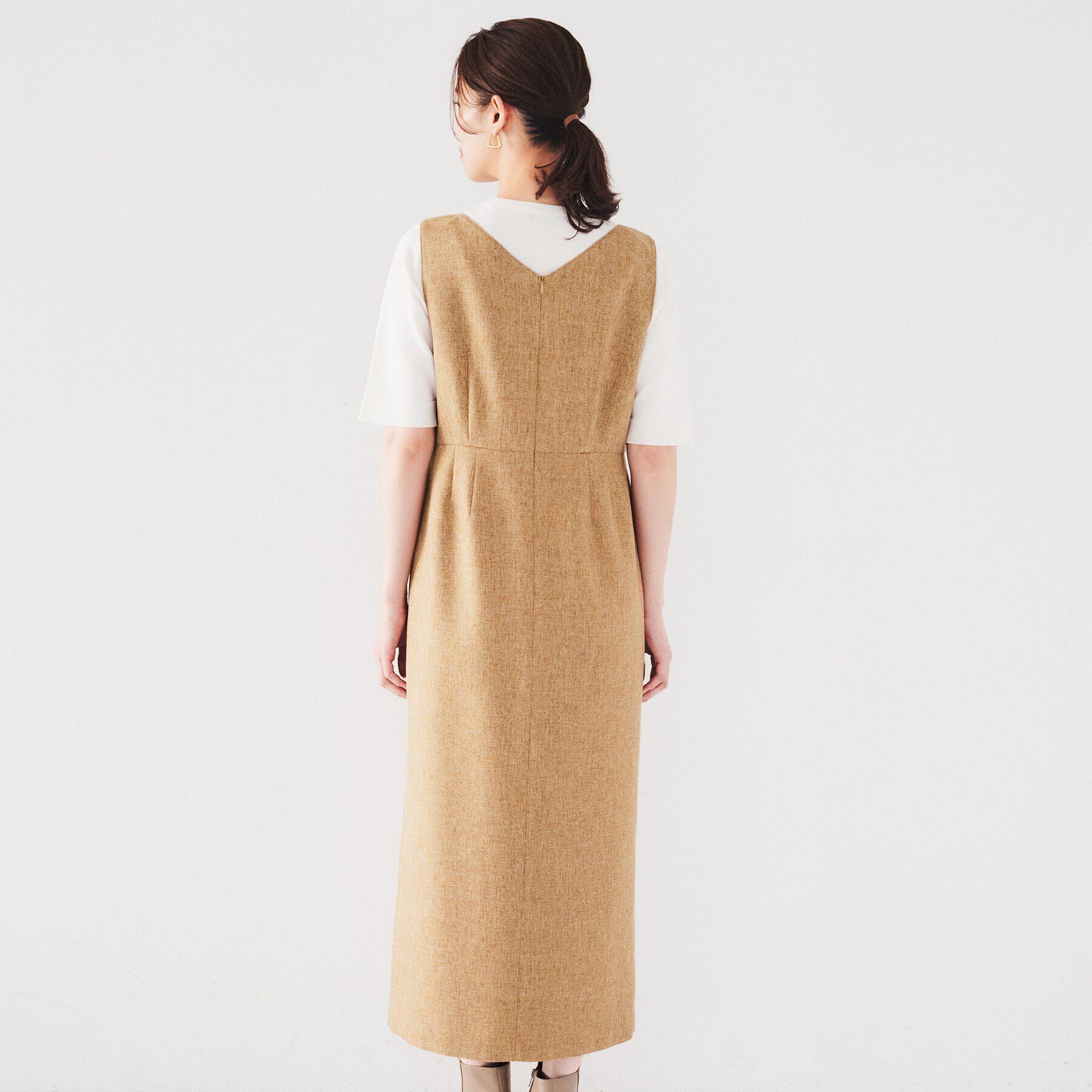 UNTITLED「【ツイードライク素材/セットアップ可】メランジ ジャンパースカート」|ワンピース|