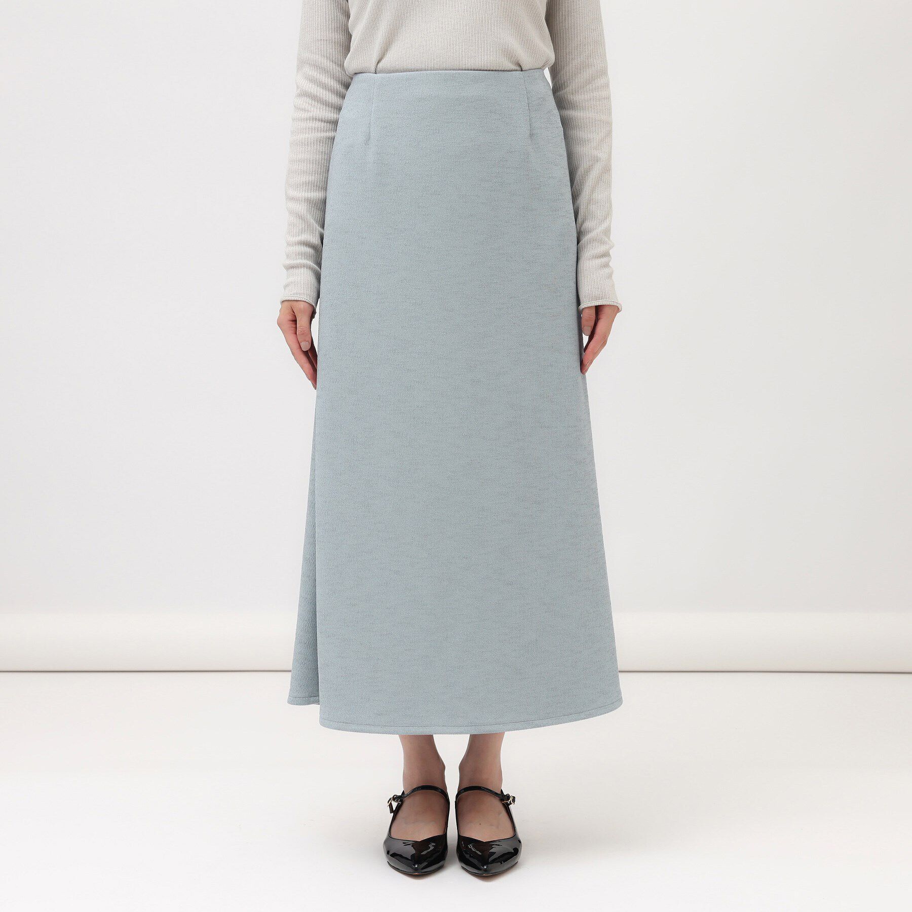 UNTITLED「【ストレッチ/オールシーズン対応】スラブジャージフレアスカート」|スカート|