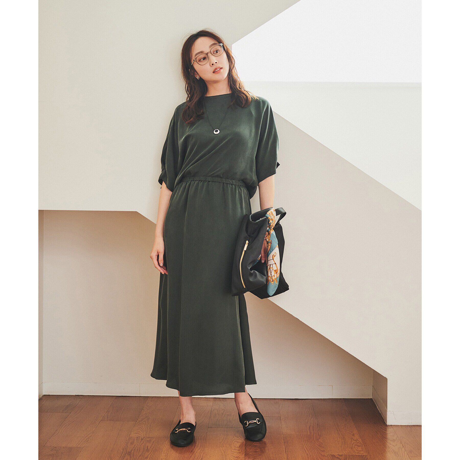 UNTITLED「【セットアップ可能/パウダータッチ】シルキーキュプラ 半袖ブラウス」|シャツ・ブラウス|