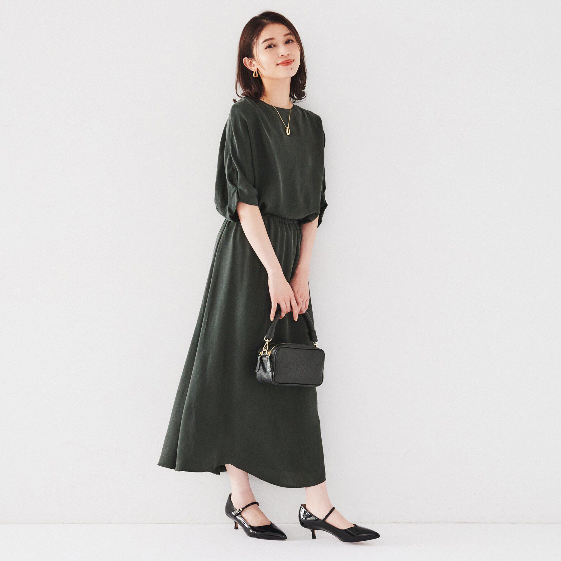 UNTITLED「【セットアップ可能/パウダータッチ】シルキーキュプラ 半袖ブラウス」|シャツ・ブラウス|