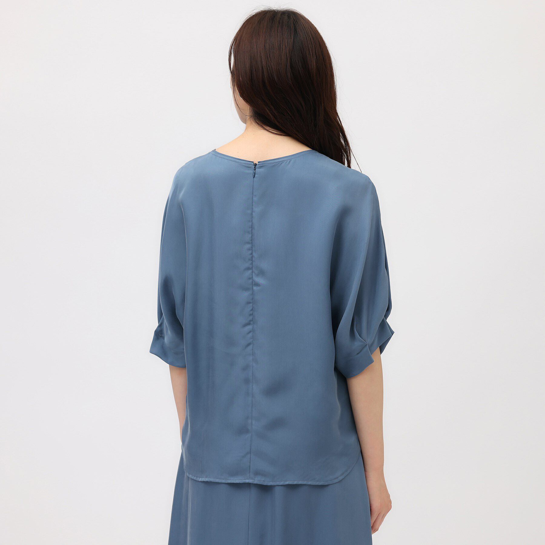 UNTITLED「【セットアップ可能/パウダータッチ】シルキーキュプラ 半袖ブラウス」|シャツ・ブラウス|