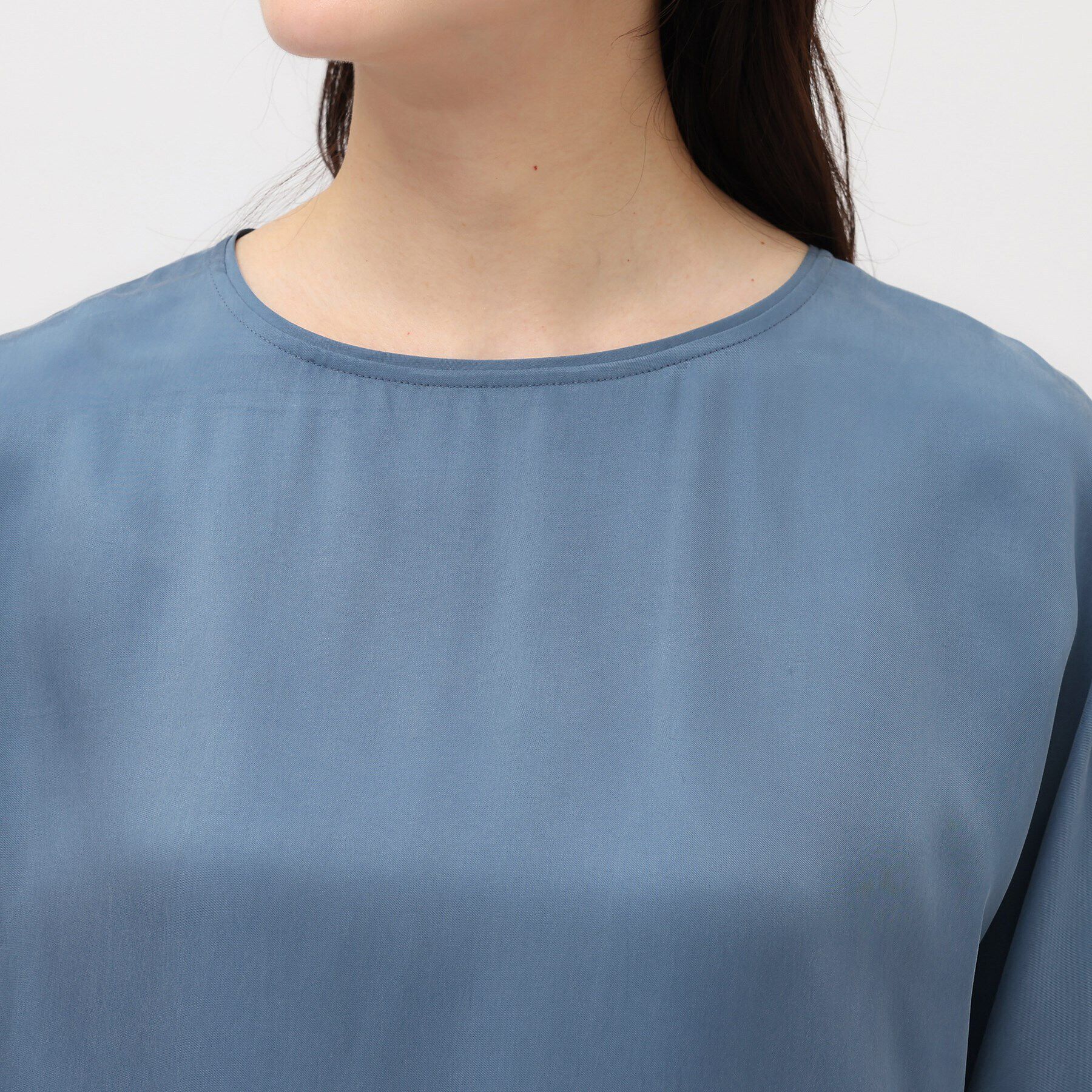 UNTITLED「【セットアップ可能/パウダータッチ】シルキーキュプラ 半袖ブラウス」|シャツ・ブラウス|