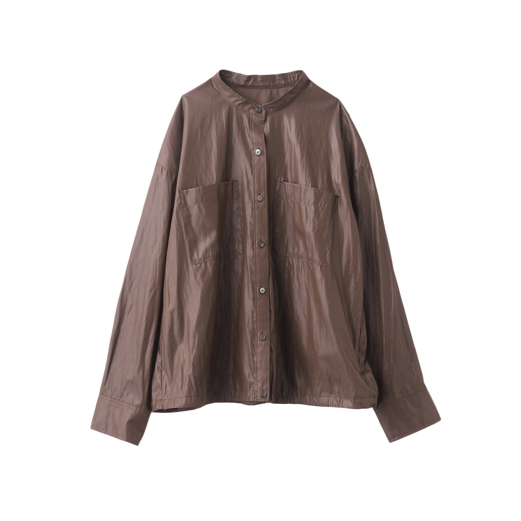 UNTITLED「【シーズンレス/薄手/羽織りにもオススメ】レザータッチ　シャツブルゾン」|シャツ・ブラウス|