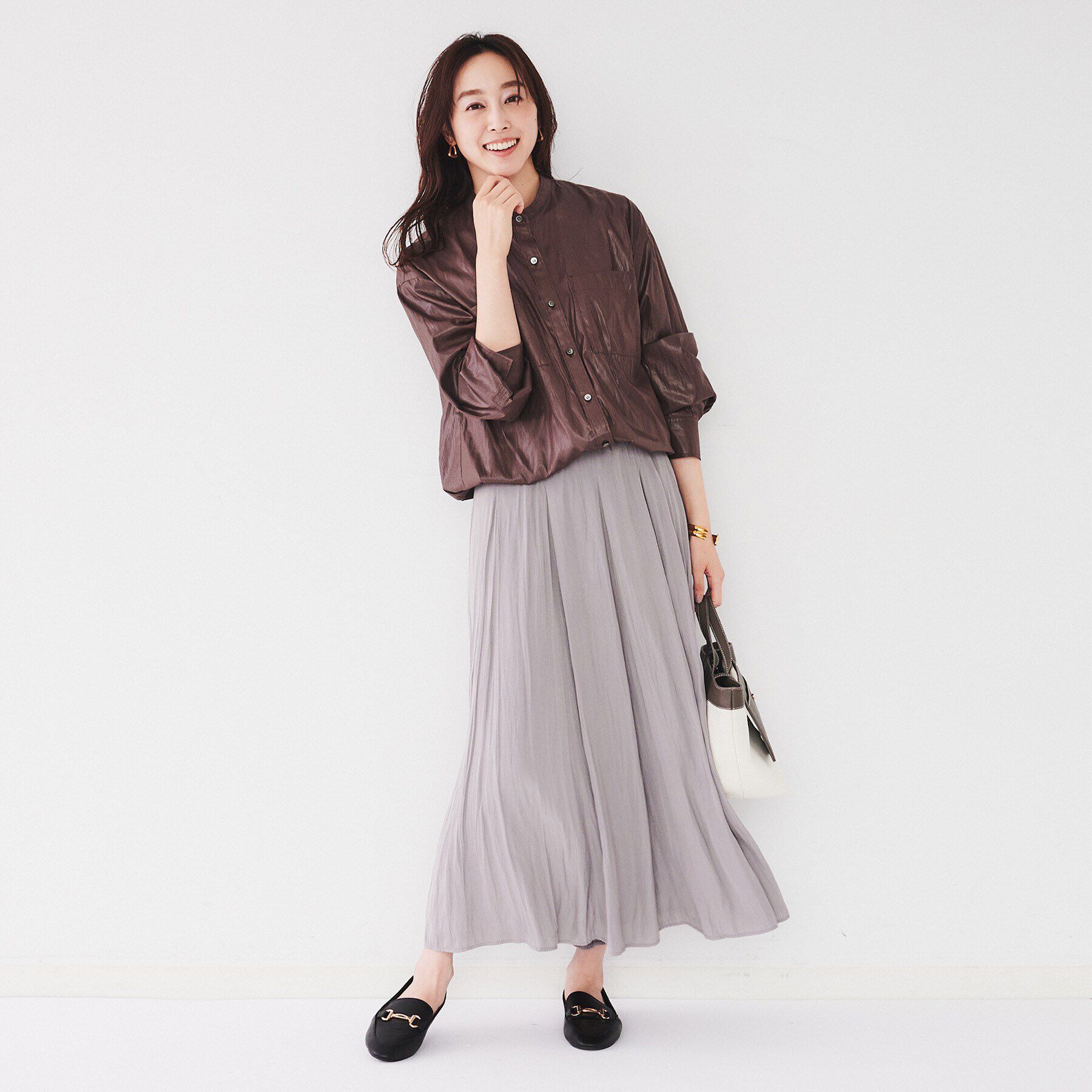 UNTITLED「【シーズンレス/薄手/羽織りにもオススメ】レザータッチ　シャツブルゾン」|シャツ・ブラウス|