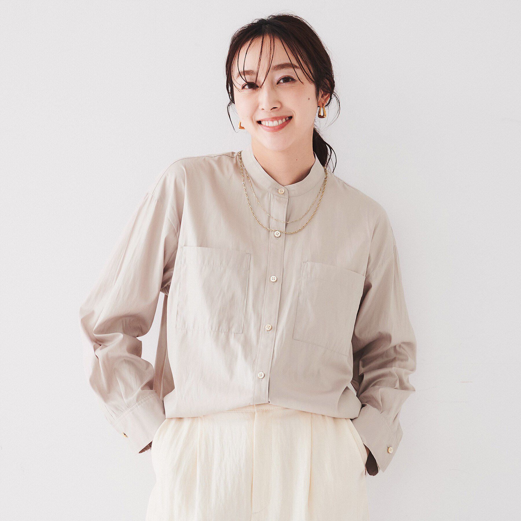 UNTITLED「【シーズンレス/薄手/羽織りにもオススメ】レザータッチ　シャツブルゾン」|シャツ・ブラウス|