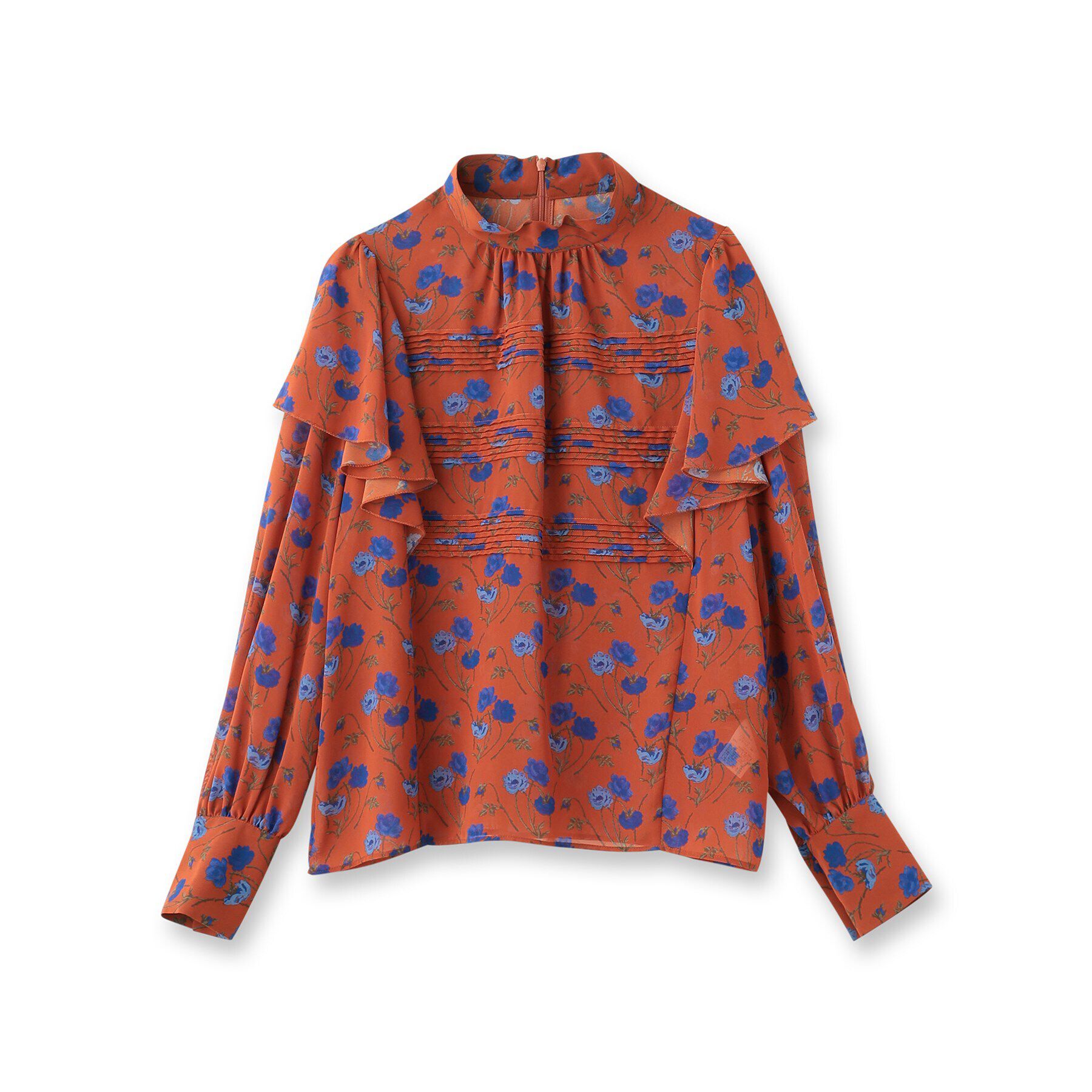 UNTITLED「【セットアップ可能/柄ブラウス】フラワーシフォンブラウス」|シャツ・ブラウス|