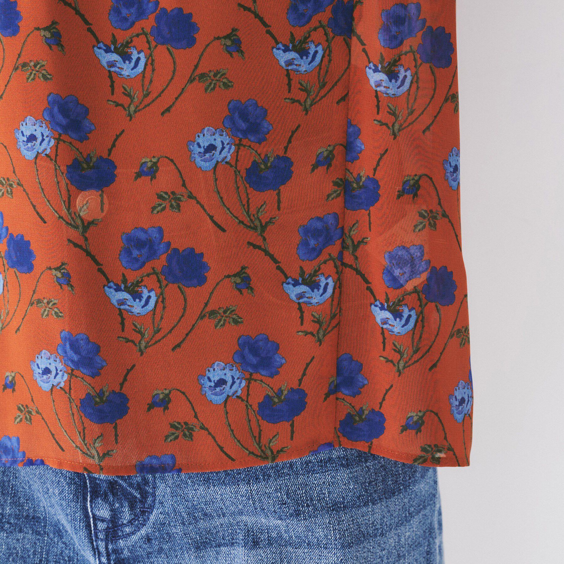 UNTITLED「【セットアップ可能/柄ブラウス】フラワーシフォンブラウス」|シャツ・ブラウス|