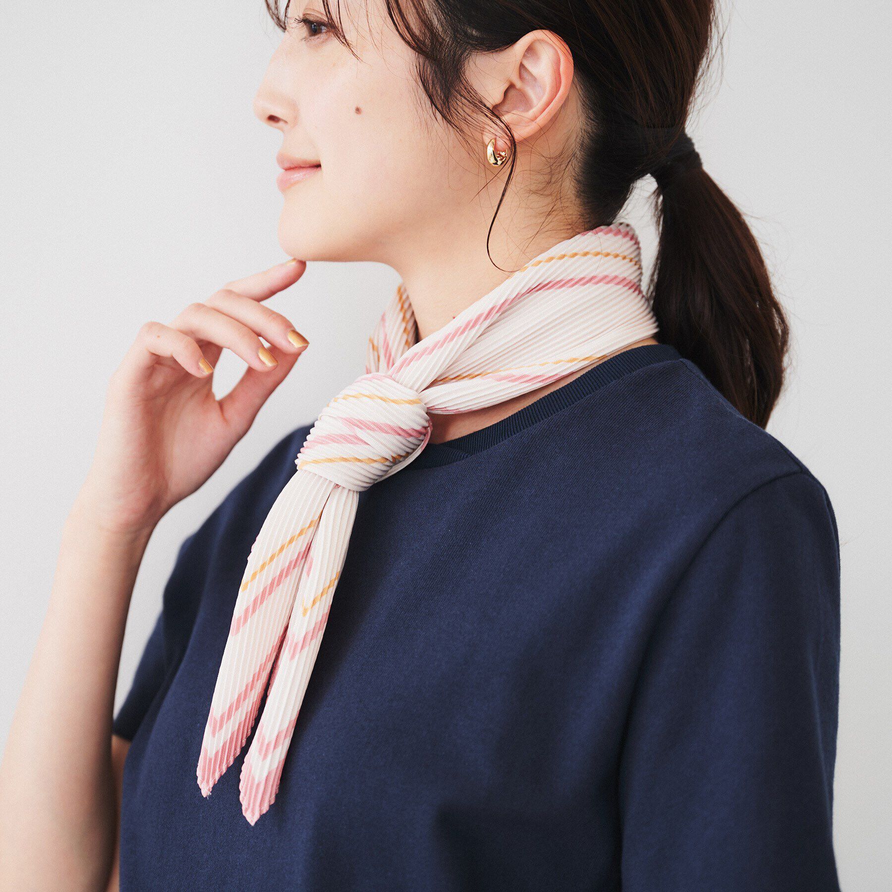 UNTITLED「ジオメトリックプリーツスカーフ」|バンダナ・スカーフ|