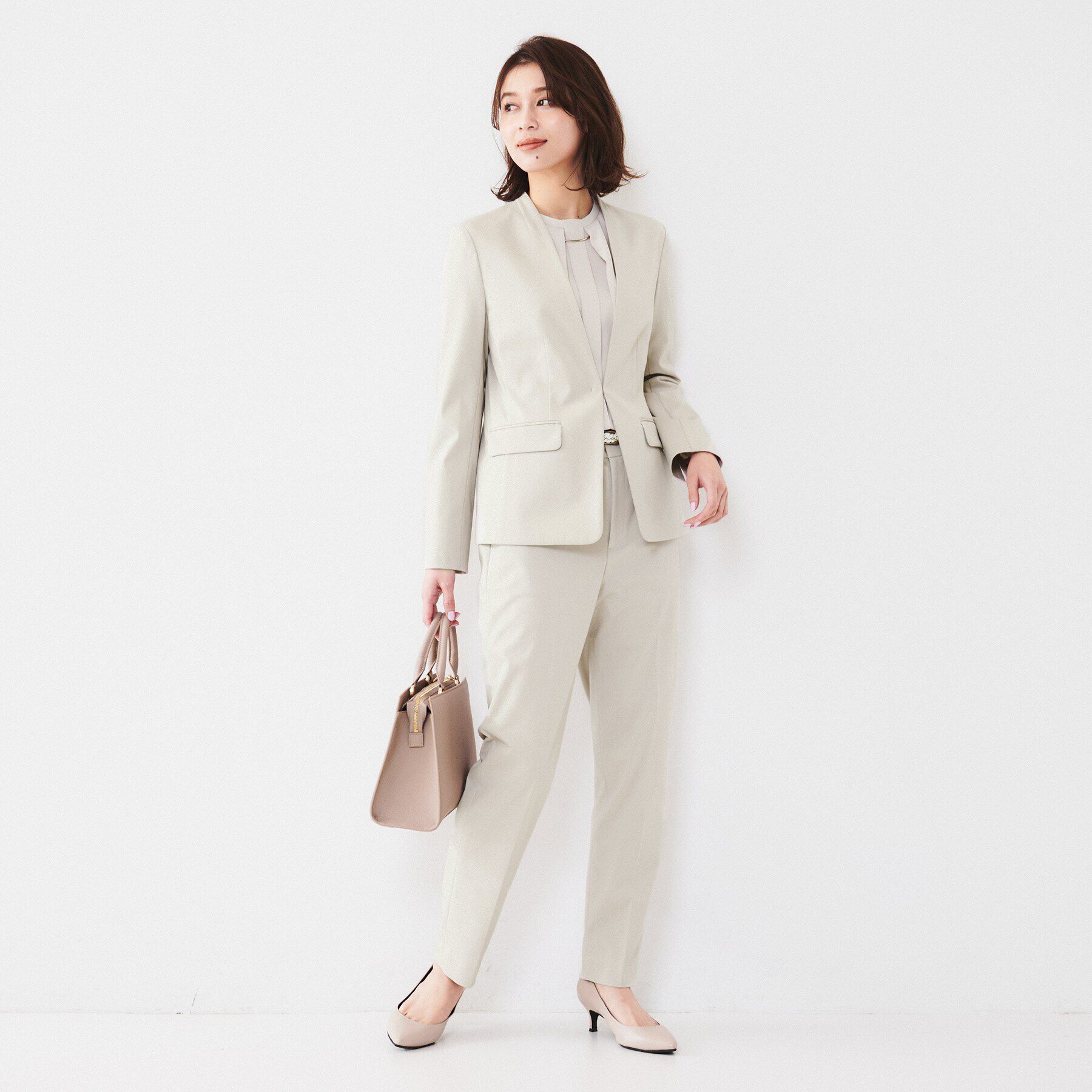 UNTITLED「【通勤スーツ】コットン混ジャージ テーパードパンツ」|その他|