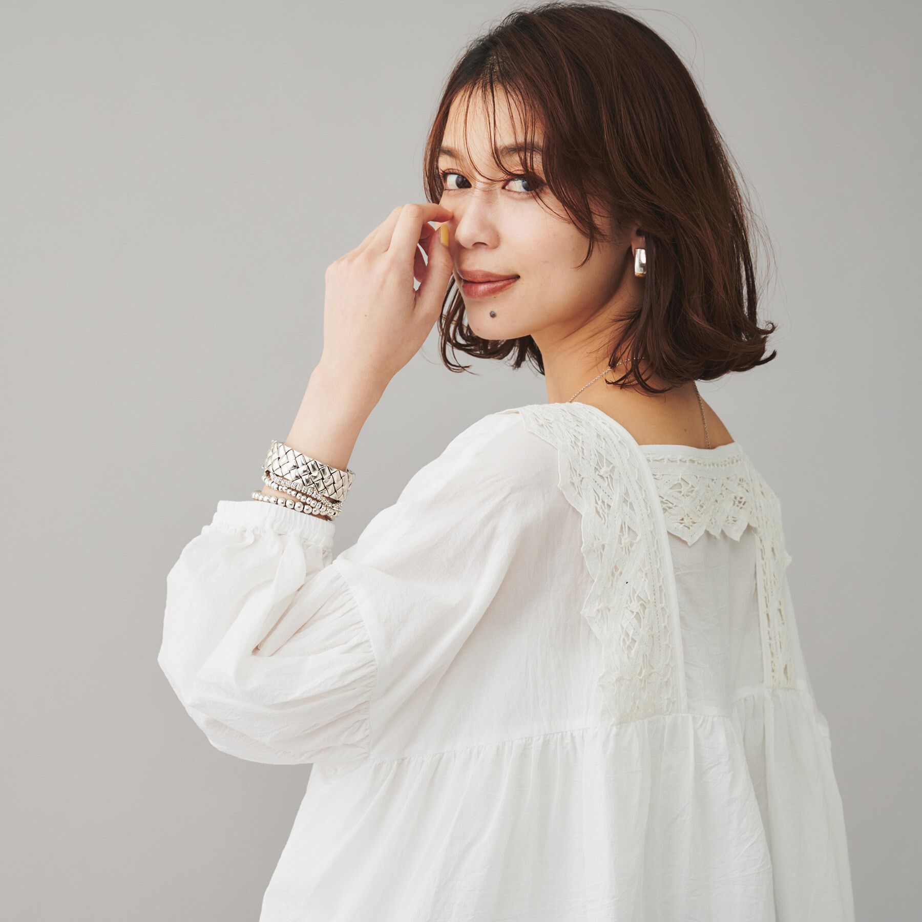 UNTITLED「【Liyoca】コットンロール バテレンレースブラウス」|シャツ・ブラウス|