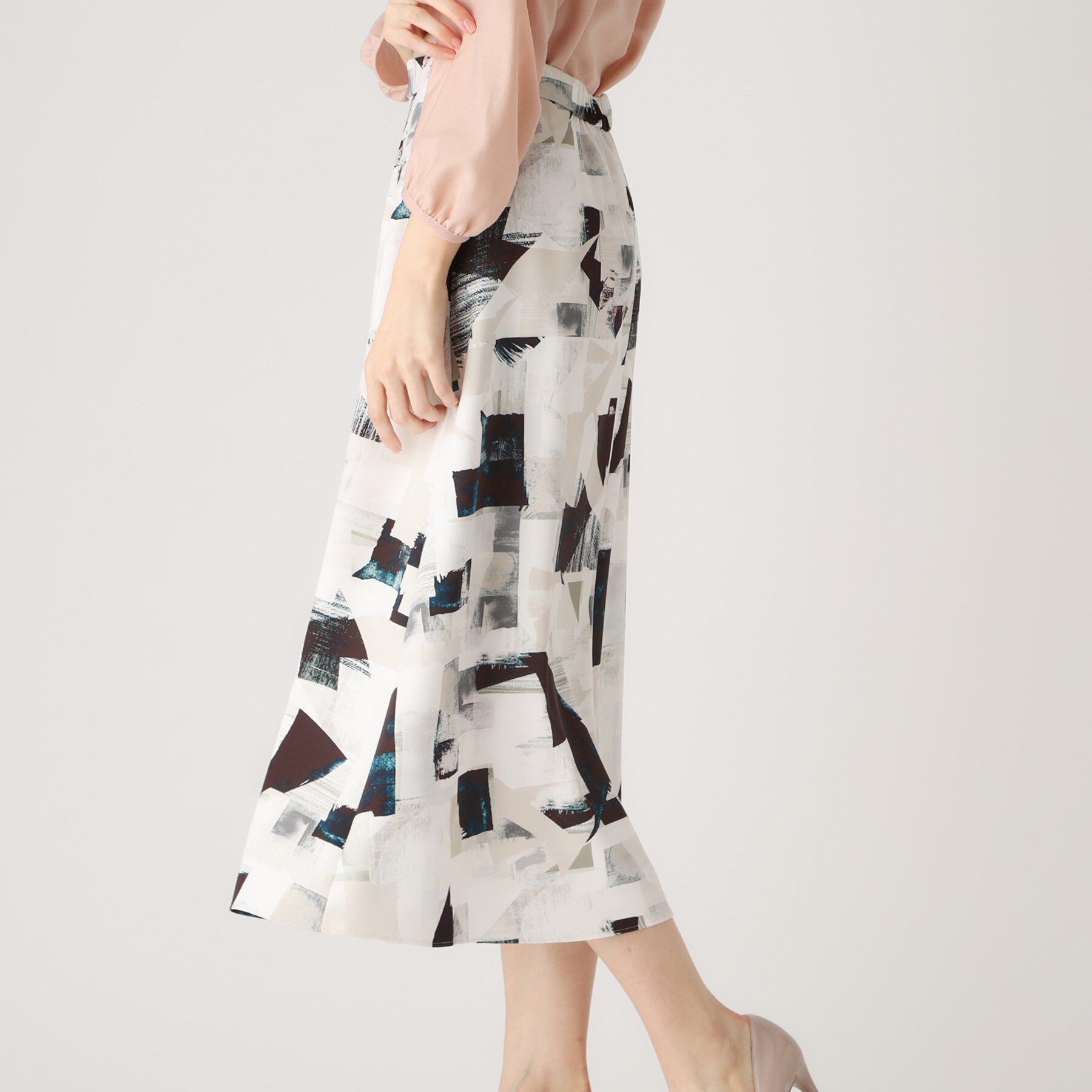 COUP DE CHANCE「【洗える／日本製】幾何学柄フレアスカート」|スカート|