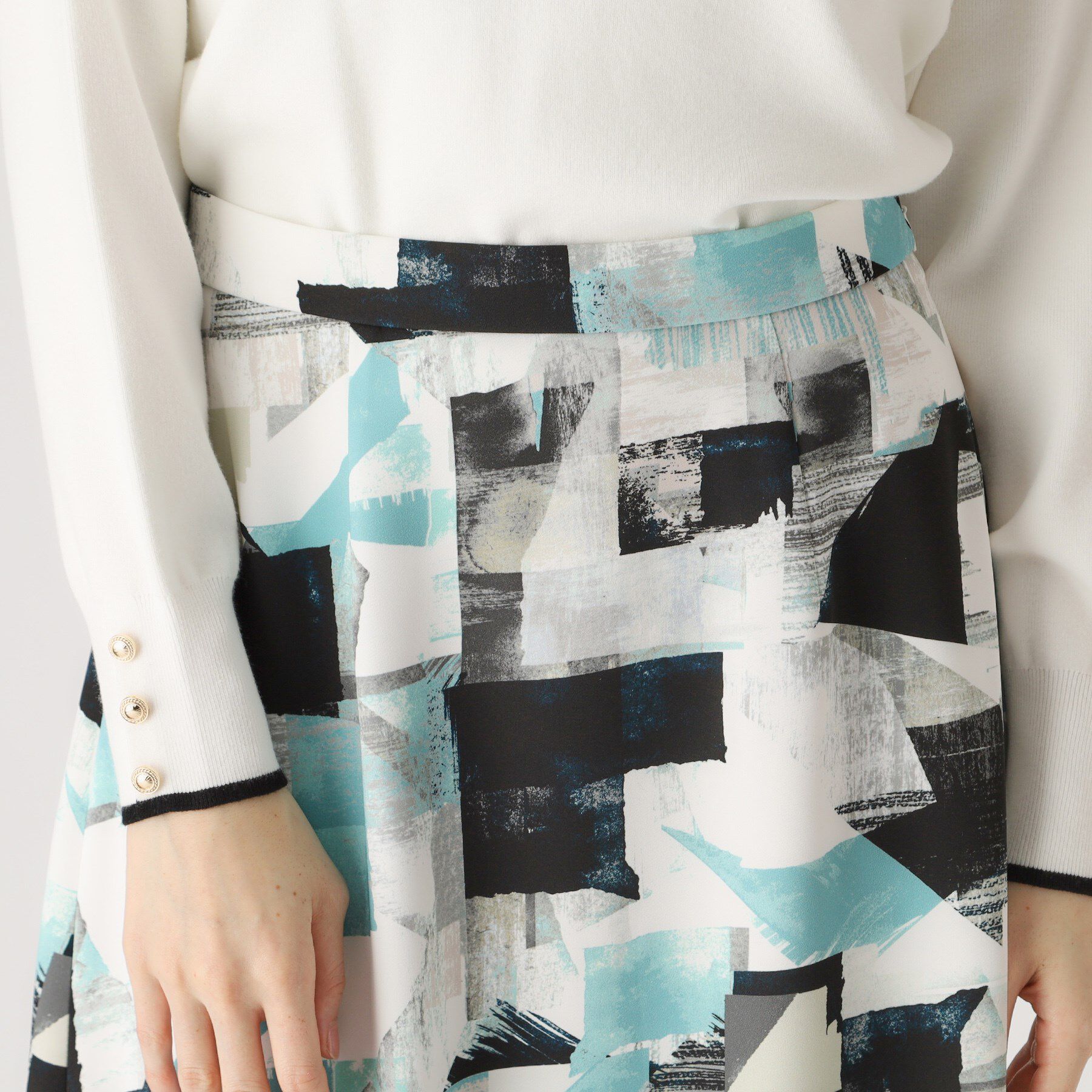 COUP DE CHANCE「【洗える／日本製】幾何学柄フレアスカート」|スカート|