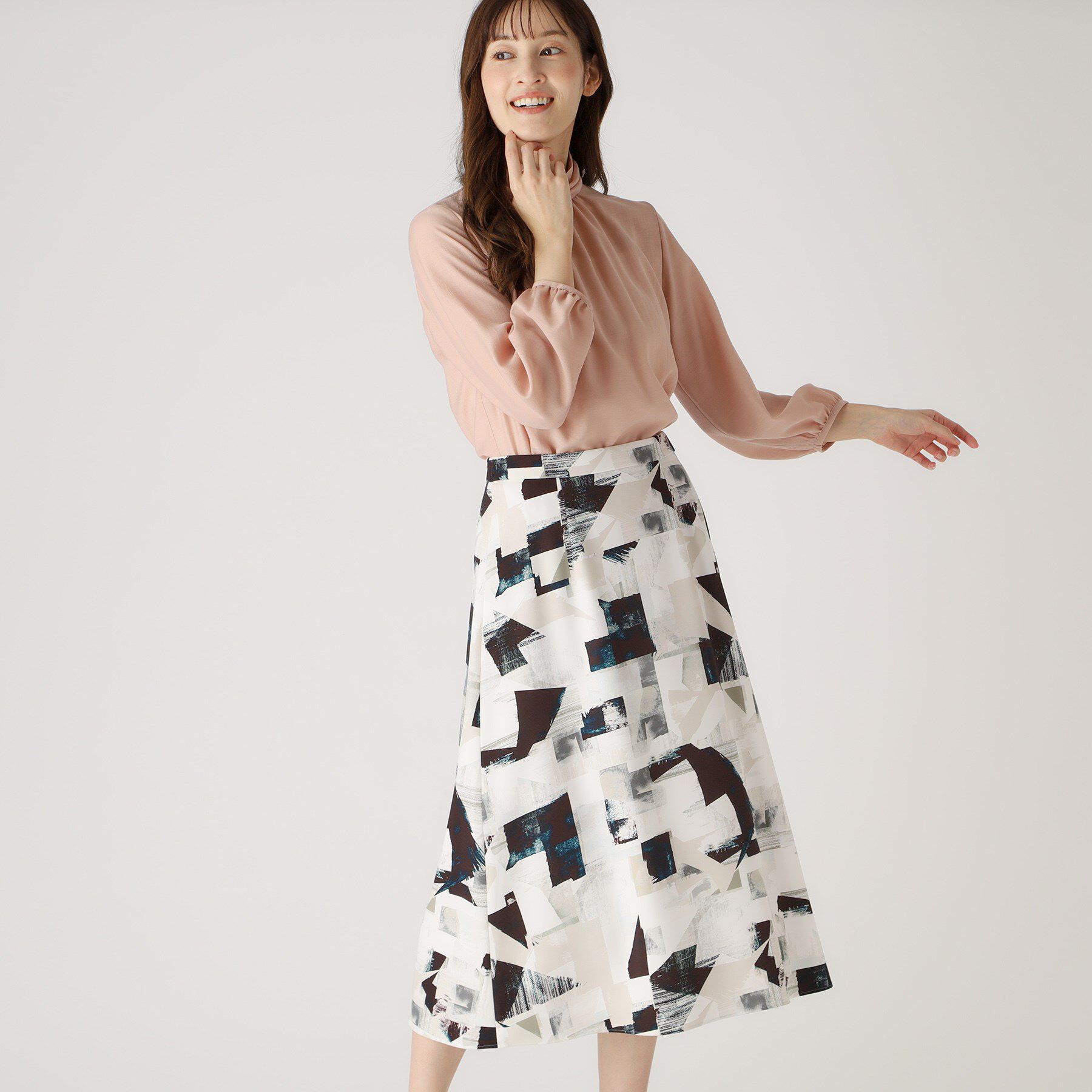 COUP DE CHANCE「【洗える／日本製】幾何学柄フレアスカート」|スカート|