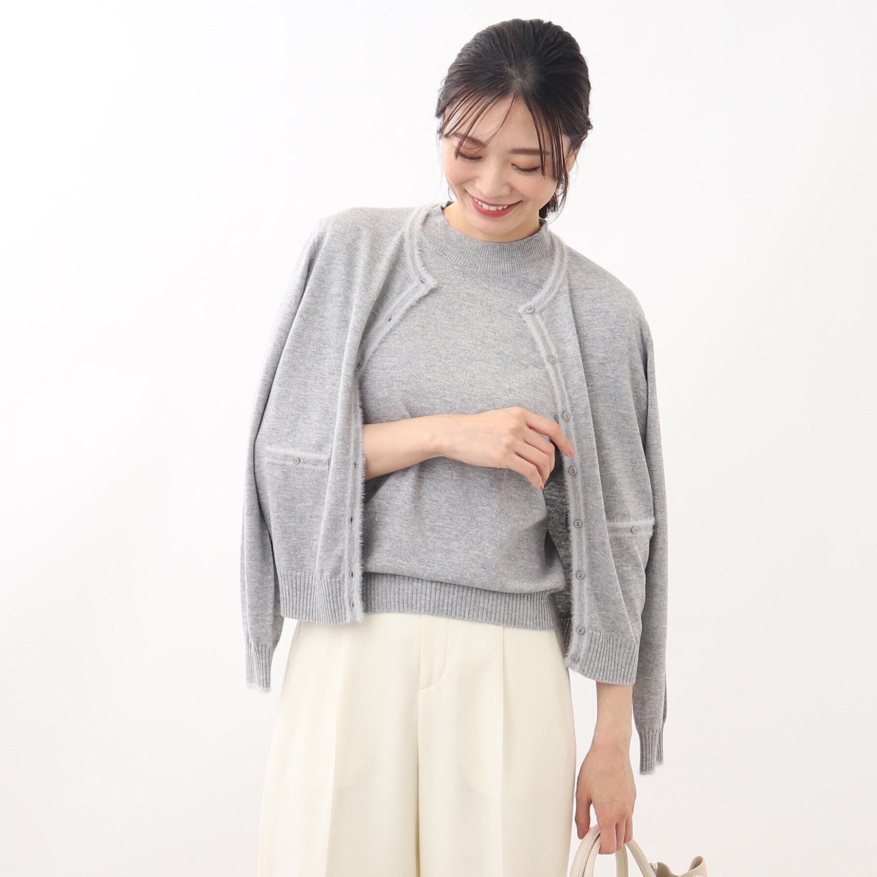 Reflect「【人気急上昇！/WEB限定カラーあり／洗える】ブローチ付きアンサンブルニット」|その他|