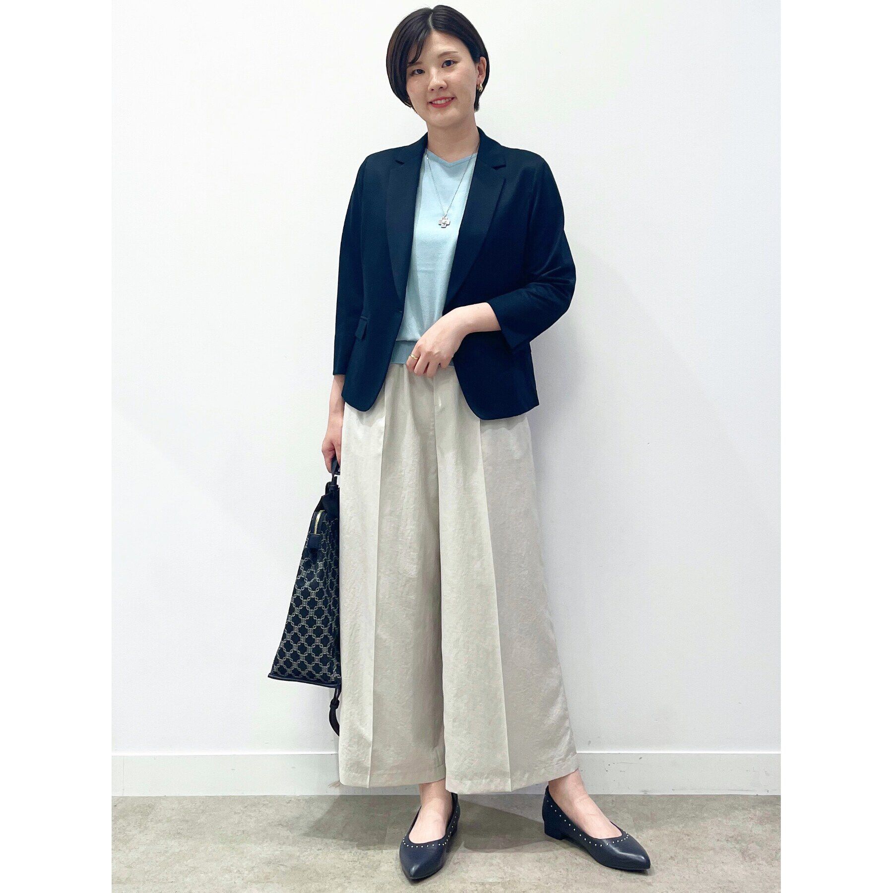 Reflect「【SALE／WEB限定カラーあり／二の腕カバー◎】透かし柄スリーブニット」|ニット・セーター|