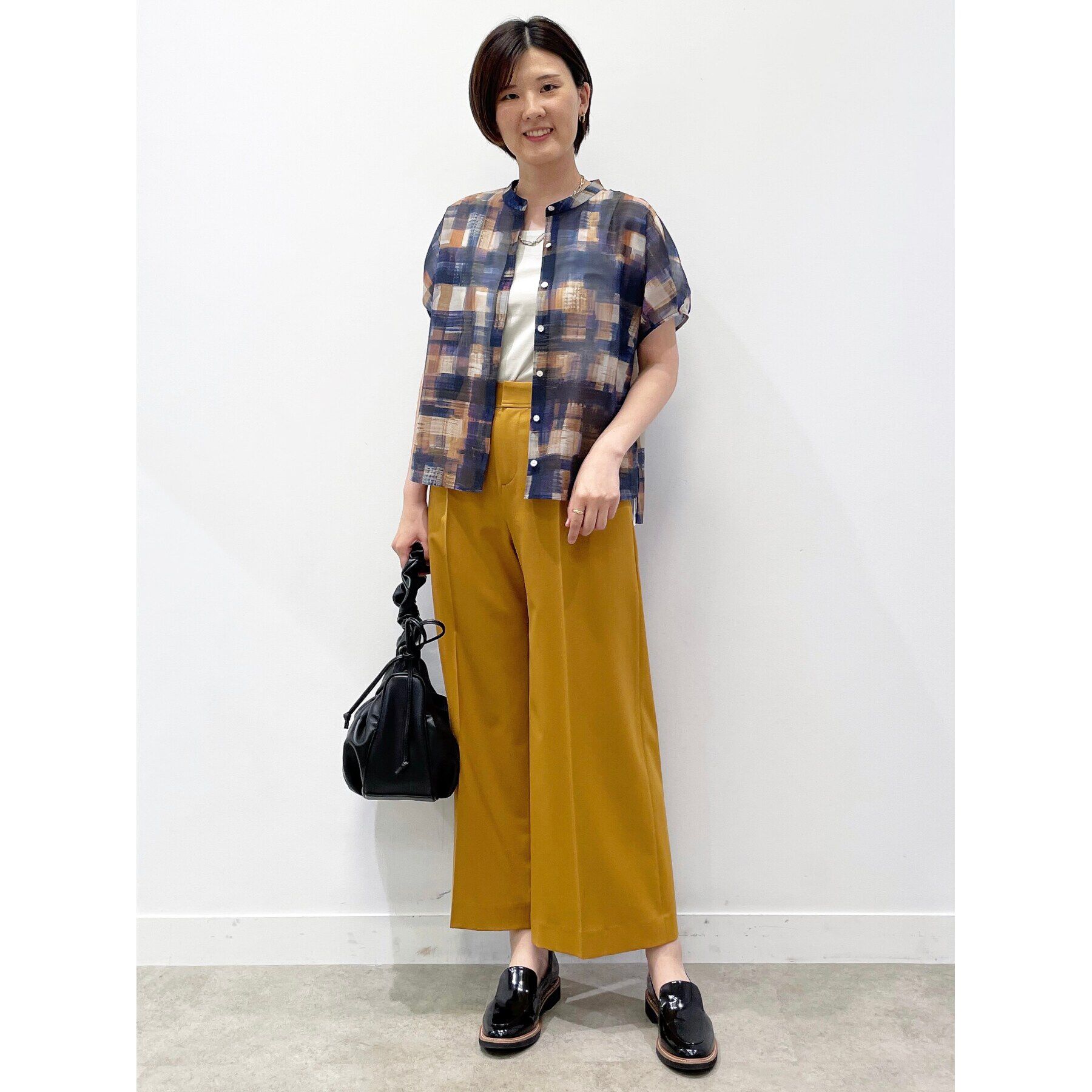 Reflect「【マシンウォッシュ可／セットアップ可能】シアーチェックブラウス」|シャツ・ブラウス|