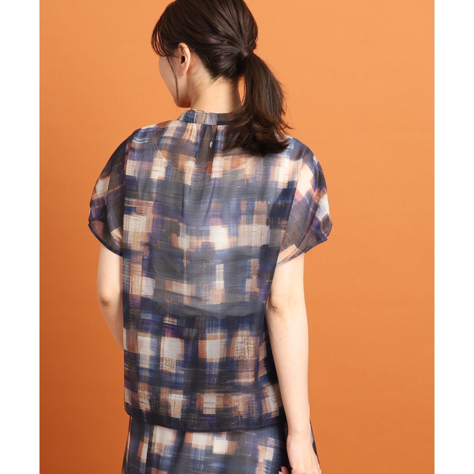 Reflect「【マシンウォッシュ可／セットアップ可能】シアーチェックブラウス」|シャツ・ブラウス|