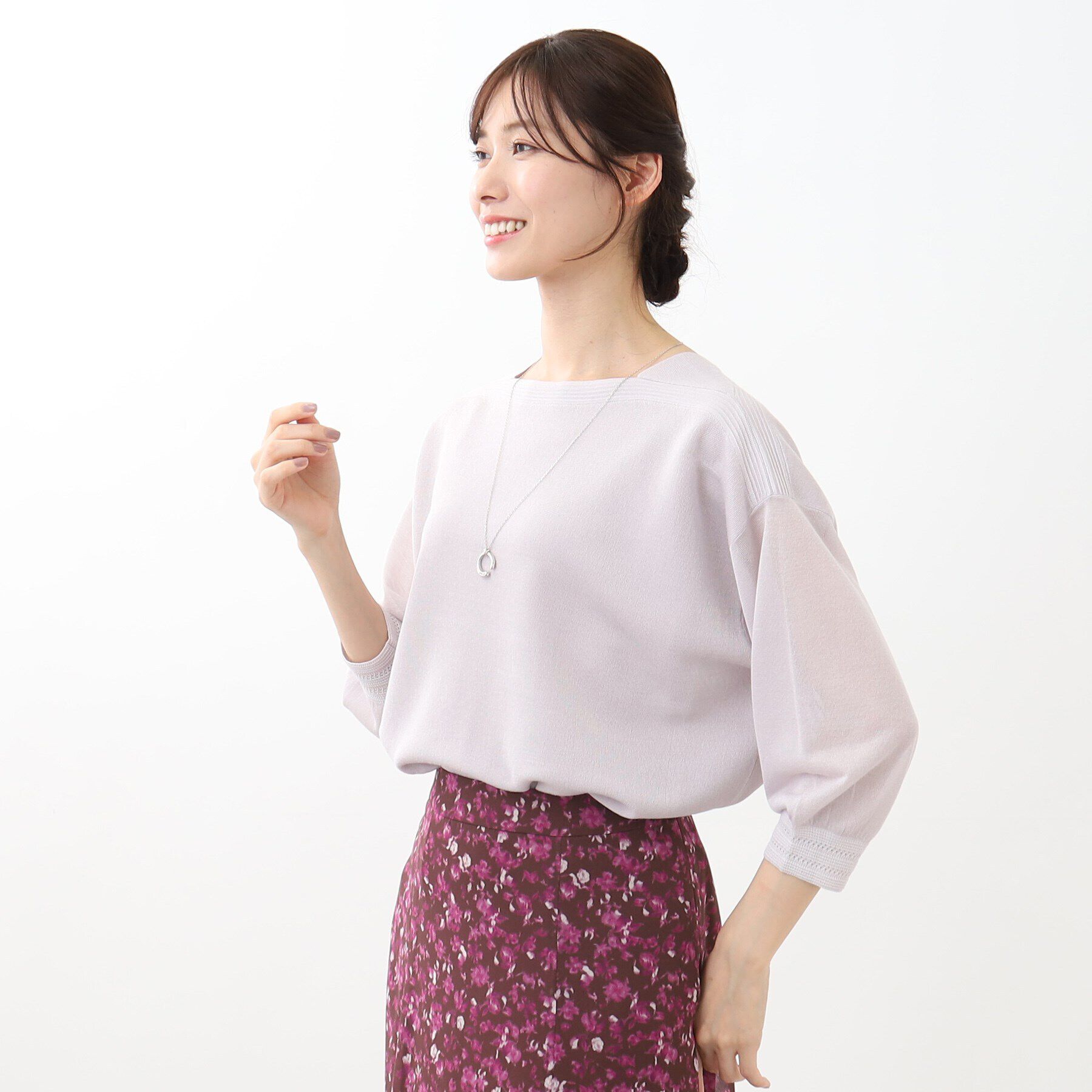 Reflect「【洗える】ボートネックスパークラメニット」|ニット・セーター|