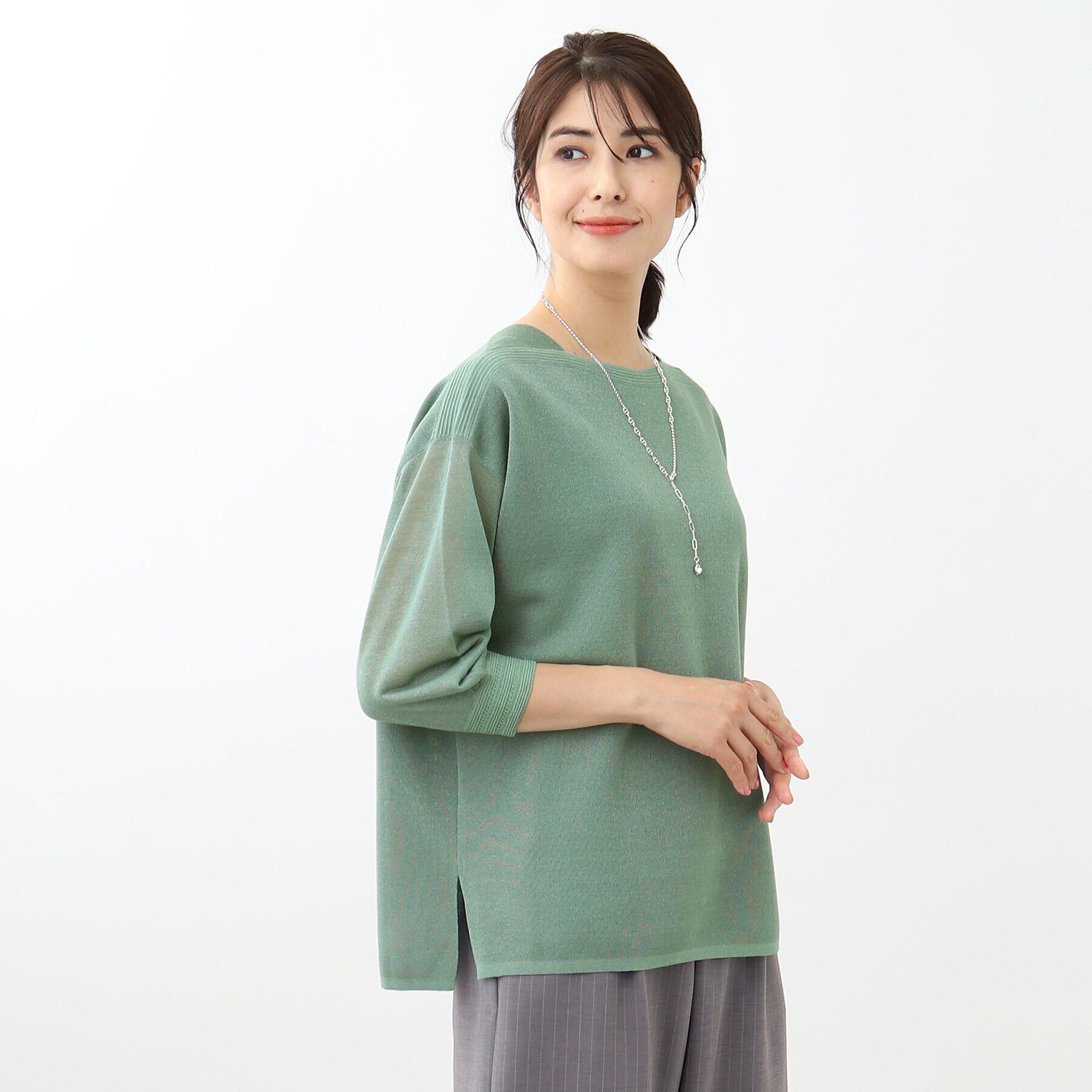 Reflect「【洗える】ボートネックスパークラメニット」|ニット・セーター|