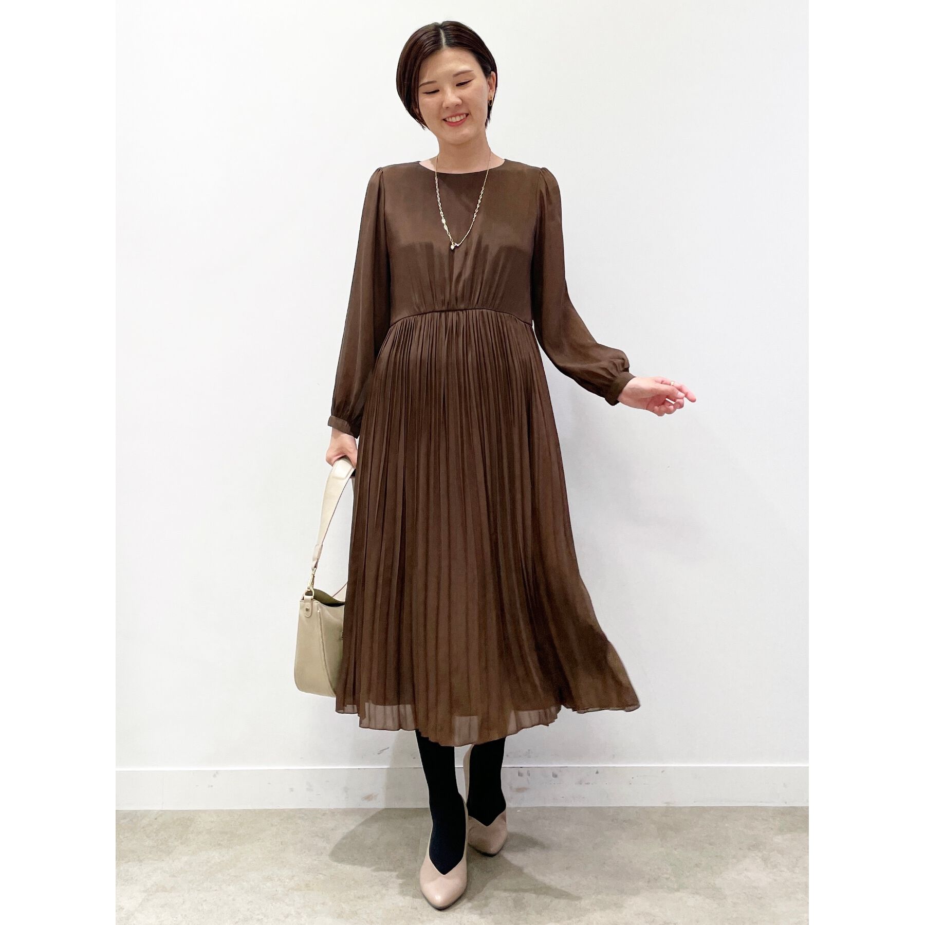 Reflect「【手洗い可】フィットアンドフレアワンピース」|ワンピース|