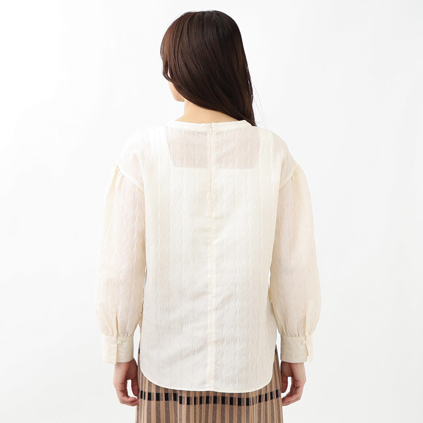 Reflect「【手洗い可】シャイニージャカードブラウス」|シャツ・ブラウス|