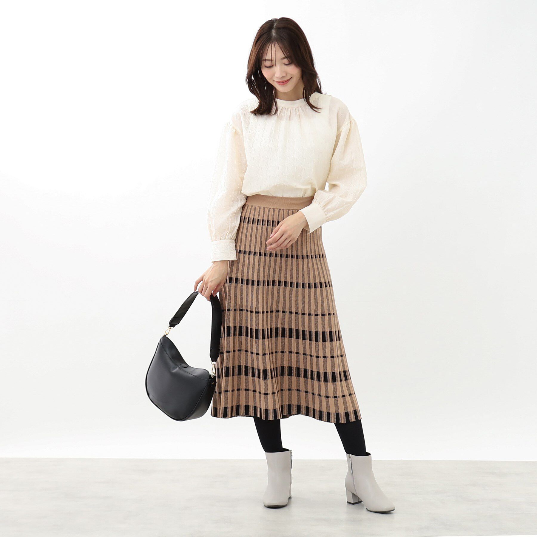 Reflect「【手洗い可】シャイニージャカードブラウス」|シャツ・ブラウス|