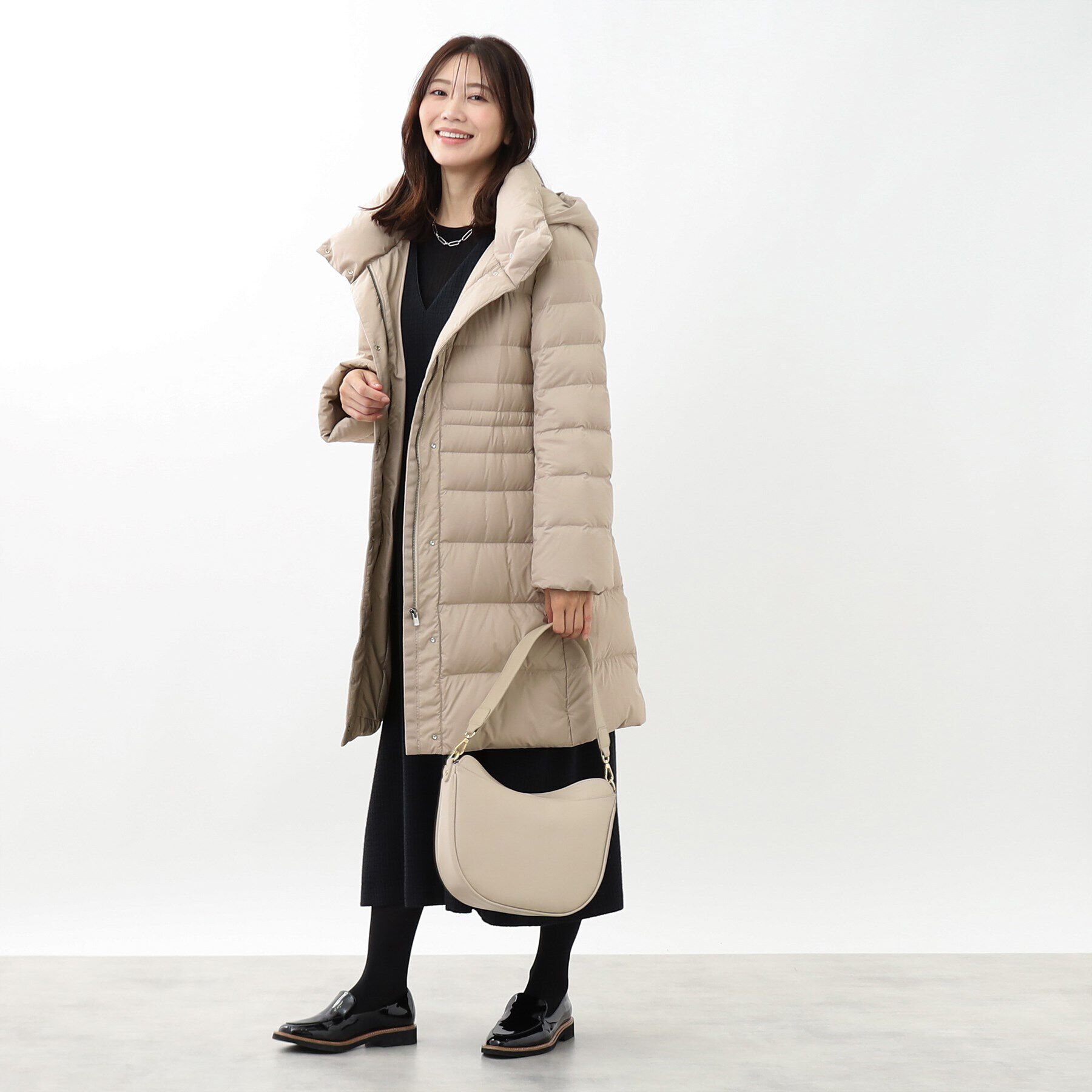 Reflect「【定番人気/フィルパワー800/フード取り外し可】フーデッドロングダウンコート」|ダウン|