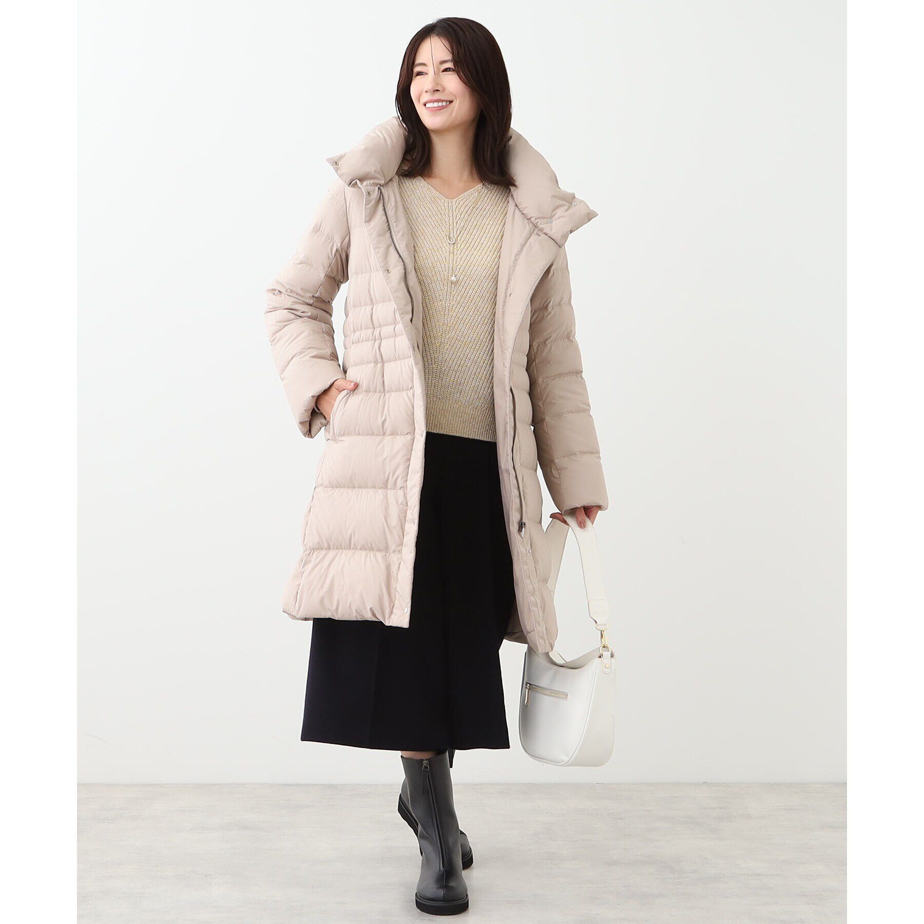 Reflect「【定番人気/フィルパワー800/フード取り外し可】フーデッドロングダウンコート」|ダウン|