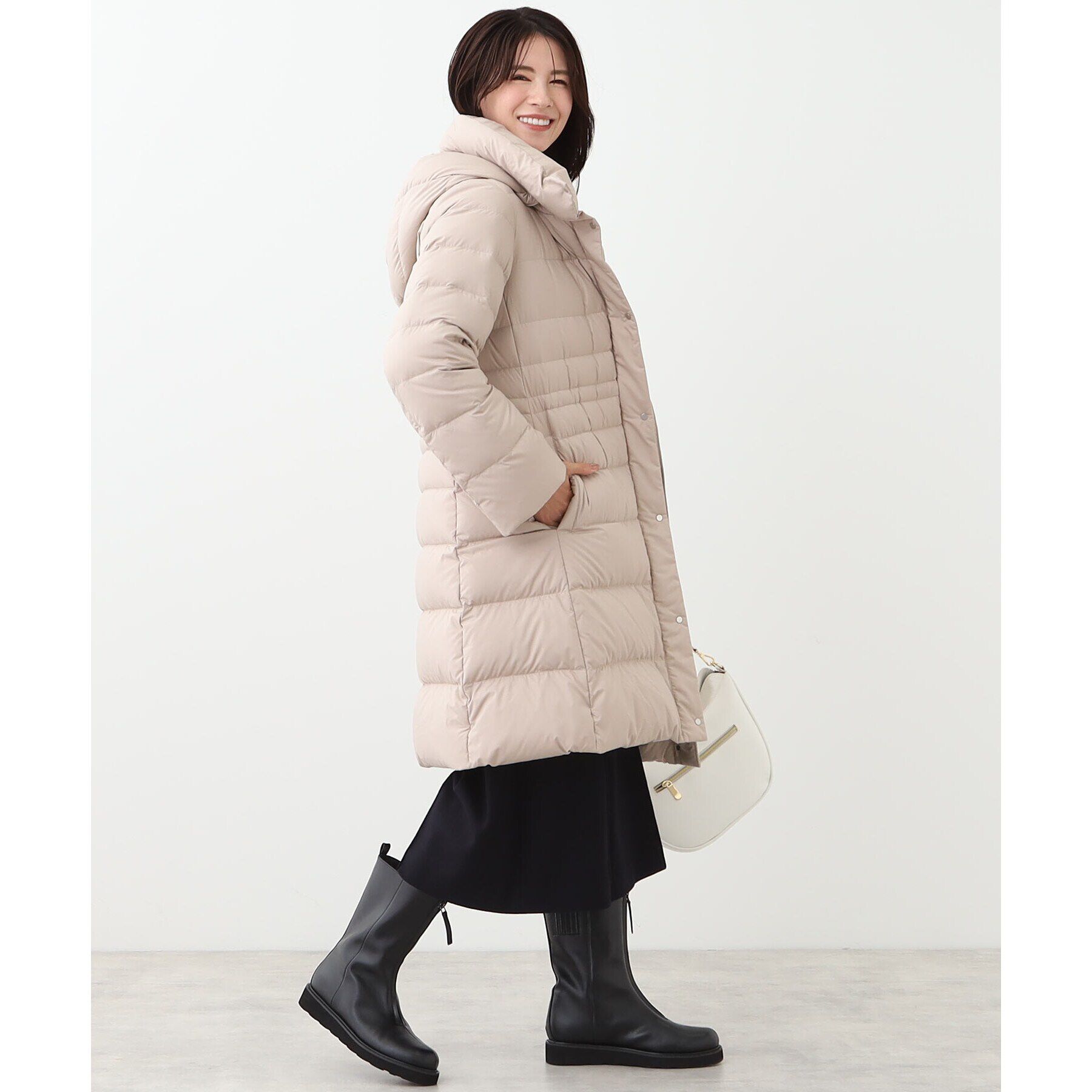 Reflect「【定番人気/フィルパワー800/フード取り外し可】フーデッドロングダウンコート」|ダウン|