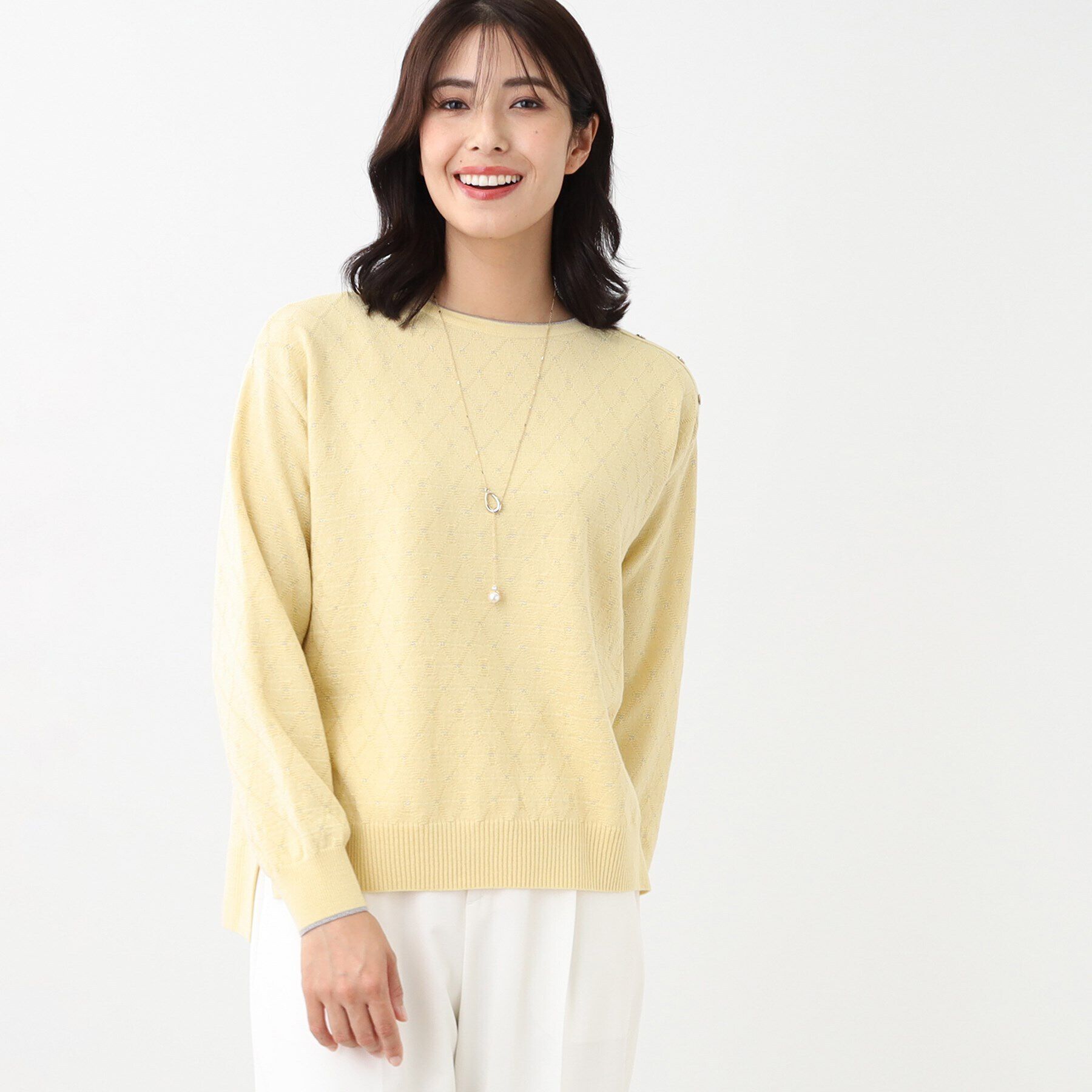 Reflect「【洗える】ラメジャカードニット」|ニット・セーター|