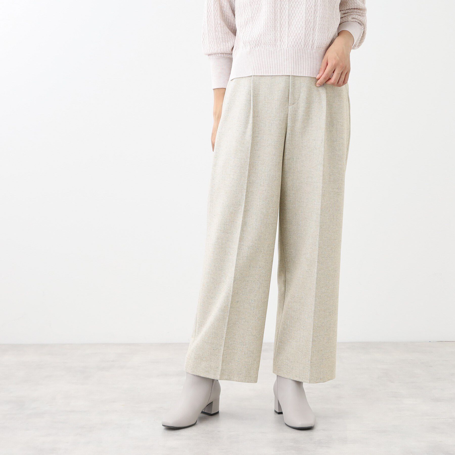 Reflect「【SALE／手洗い可】フルレングスワイドストレートパンツ」|その他|ライトベージュ(05