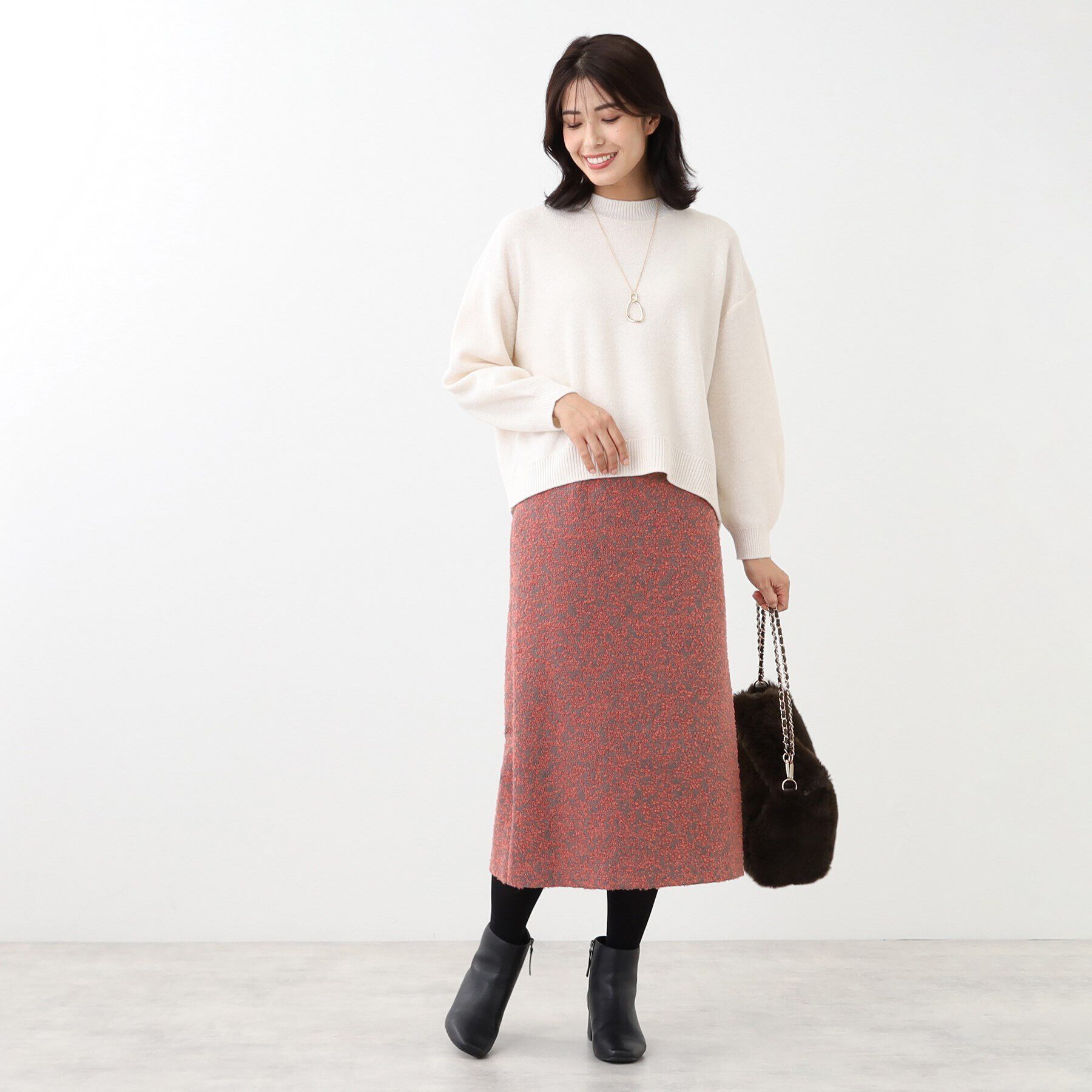 Reflect「フラワージャカードタイトスカート」|スカート|