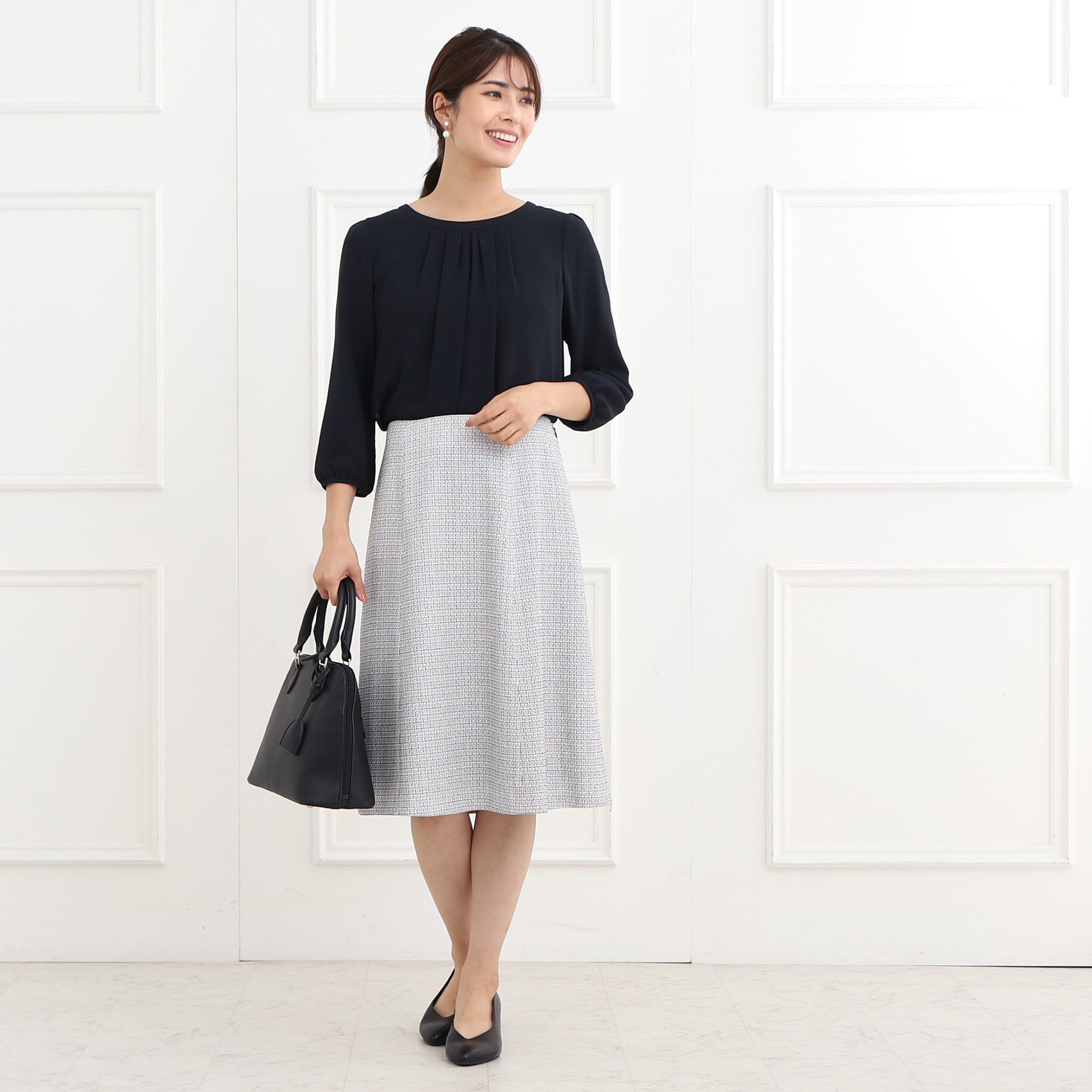 Reflect「【マシンウォッシュ可】ピンタックブラウス」|シャツ・ブラウス|