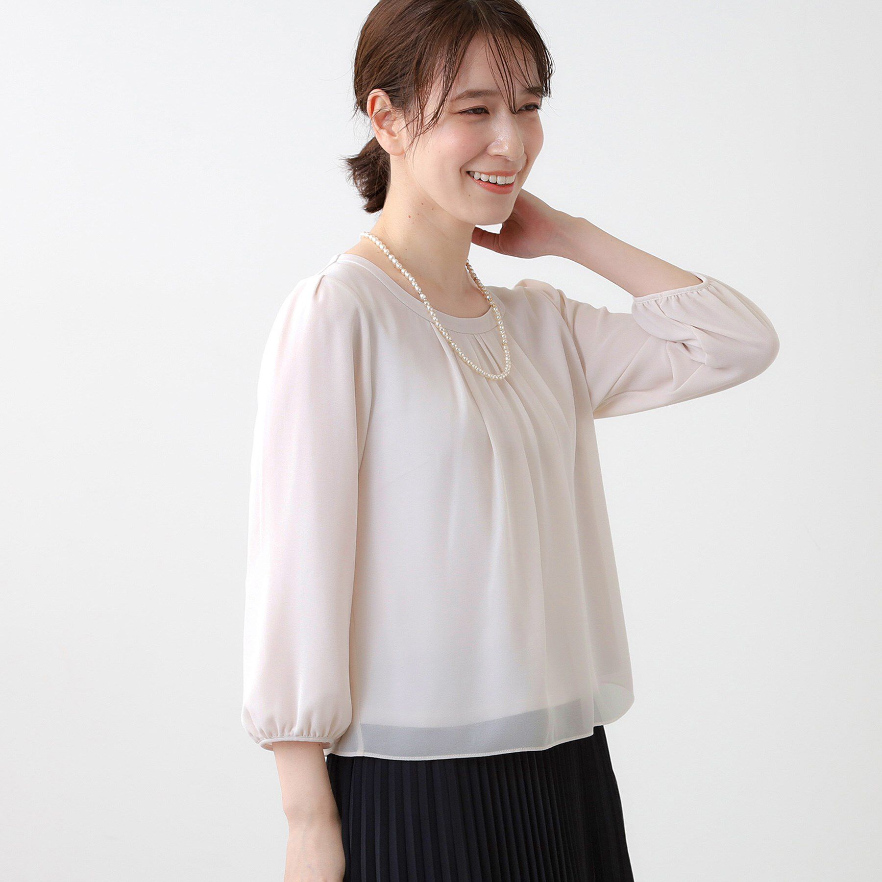 Reflect「【マシンウォッシュ可】ピンタックブラウス」|シャツ・ブラウス|