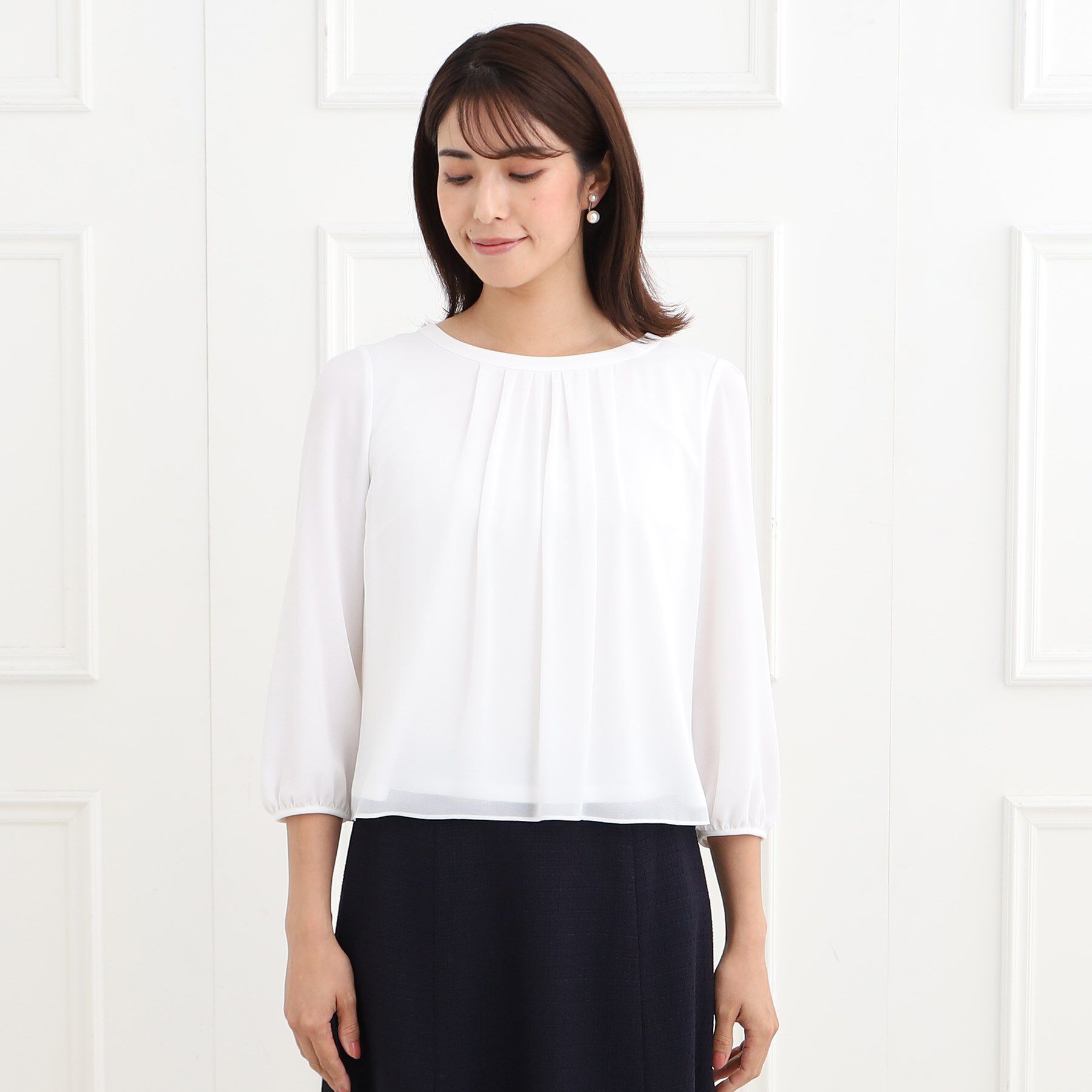 Reflect「【マシンウォッシュ可】ピンタックブラウス」|シャツ・ブラウス|