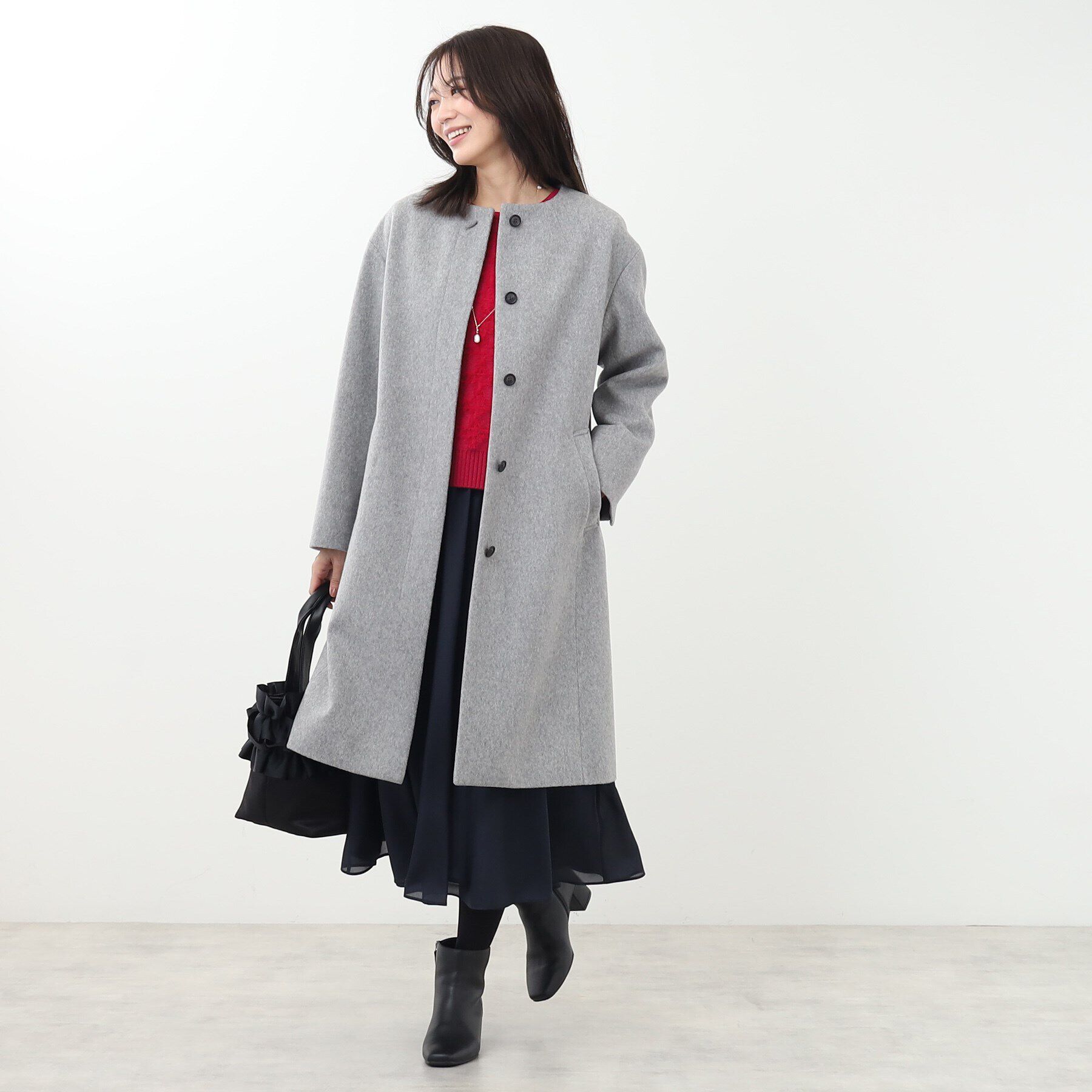 Reflect「リラクシーノーカラーコート」|ノーカラーコート|