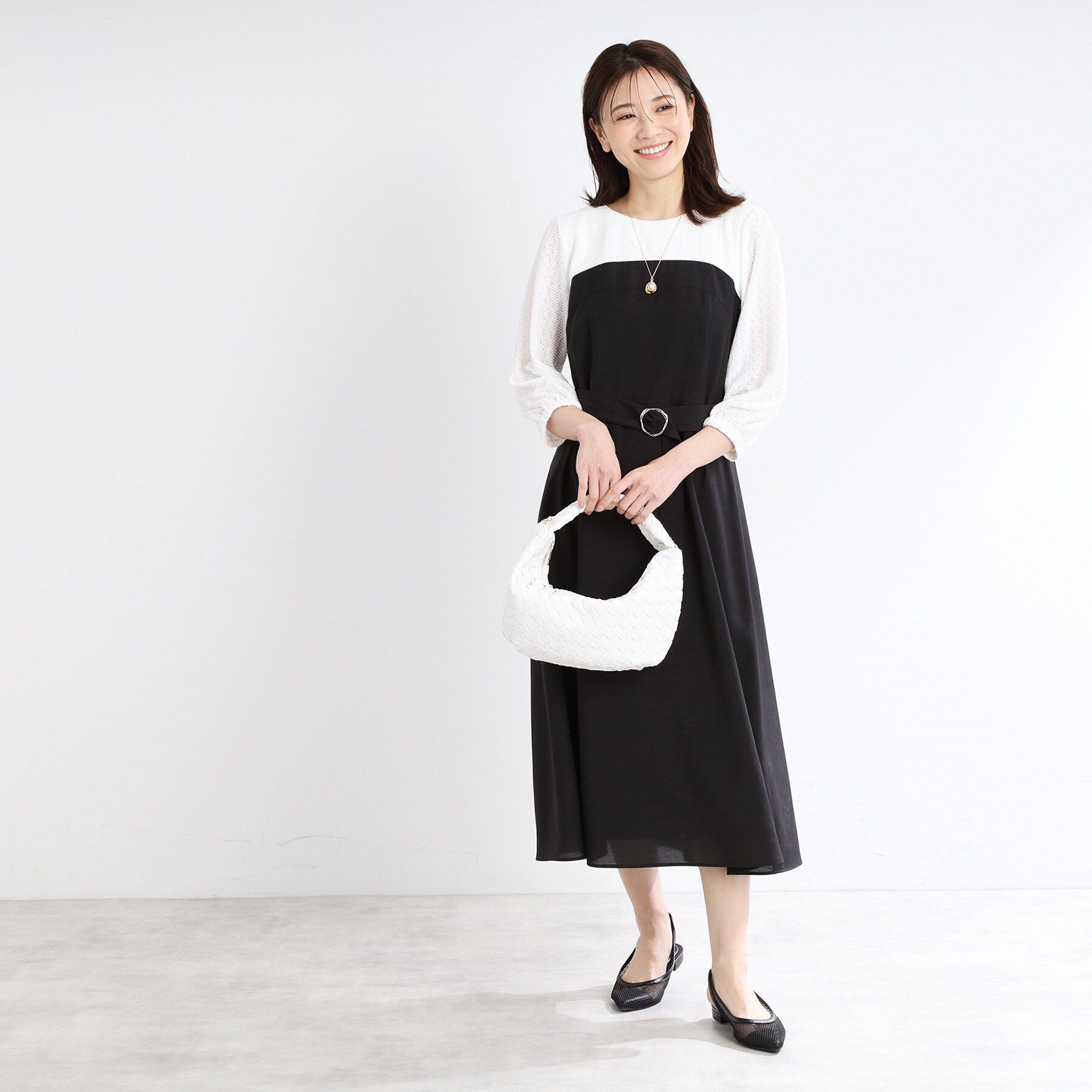 Reflect「【ショルダー付き／長財布も入る！】レザー調メッシュバッグ」|ハンドバッグ|