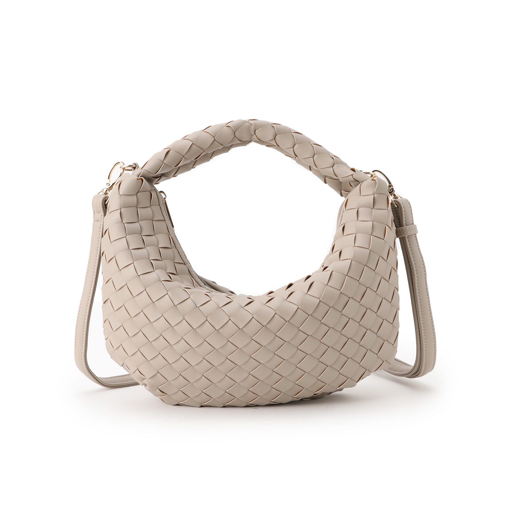 Reflect「【ショルダー付き／長財布も入る！】レザー調メッシュバッグ」|ハンドバッグ|