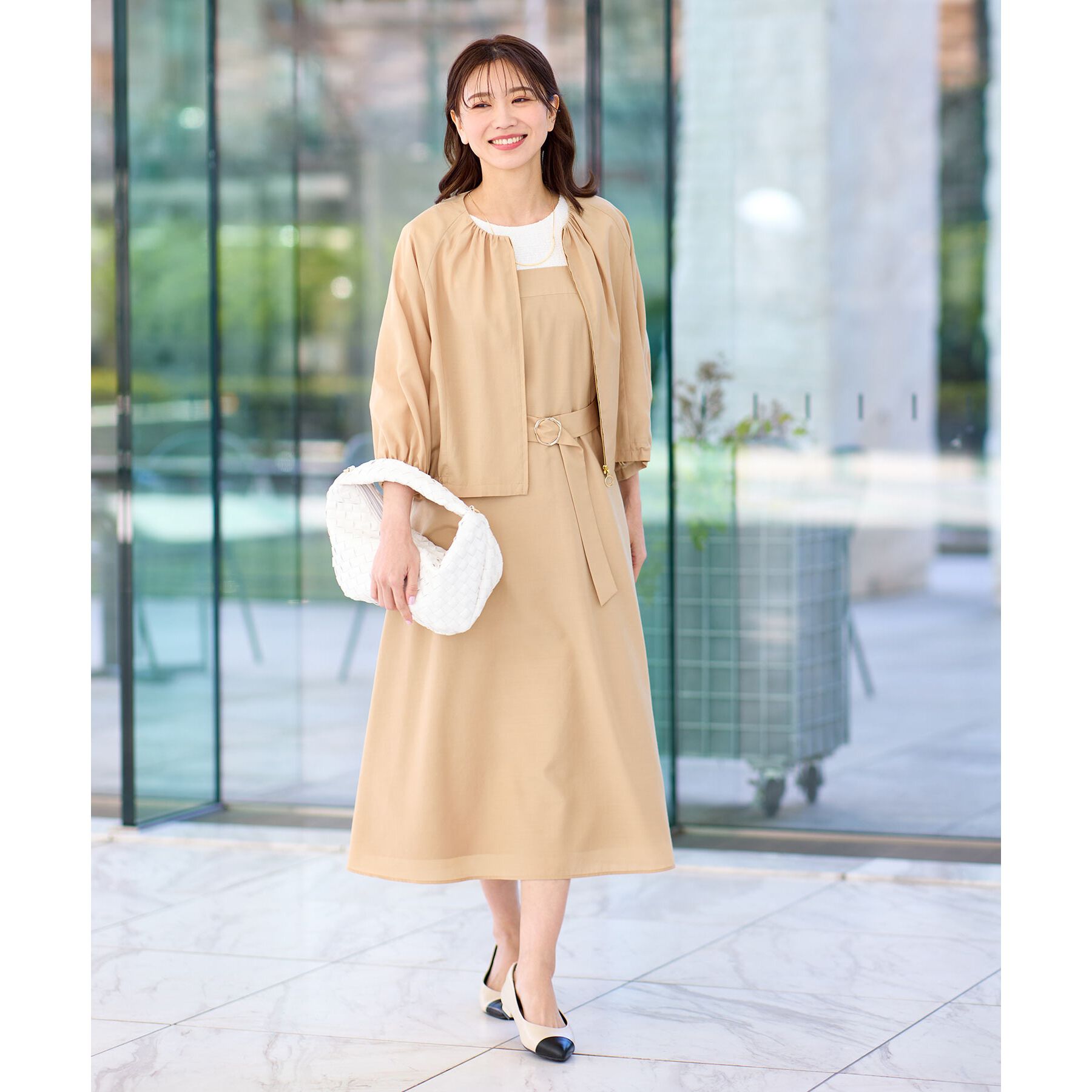 Reflect「【ショルダー付き／長財布も入る！】レザー調メッシュバッグ」|ハンドバッグ|