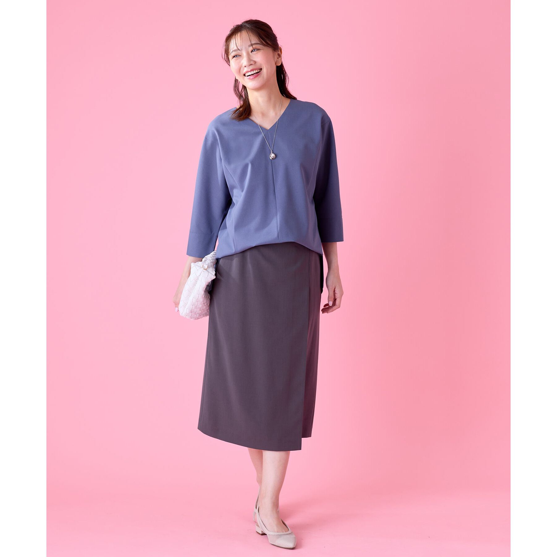 Reflect「【ショルダー付き／長財布も入る！】レザー調メッシュバッグ」|ハンドバッグ|