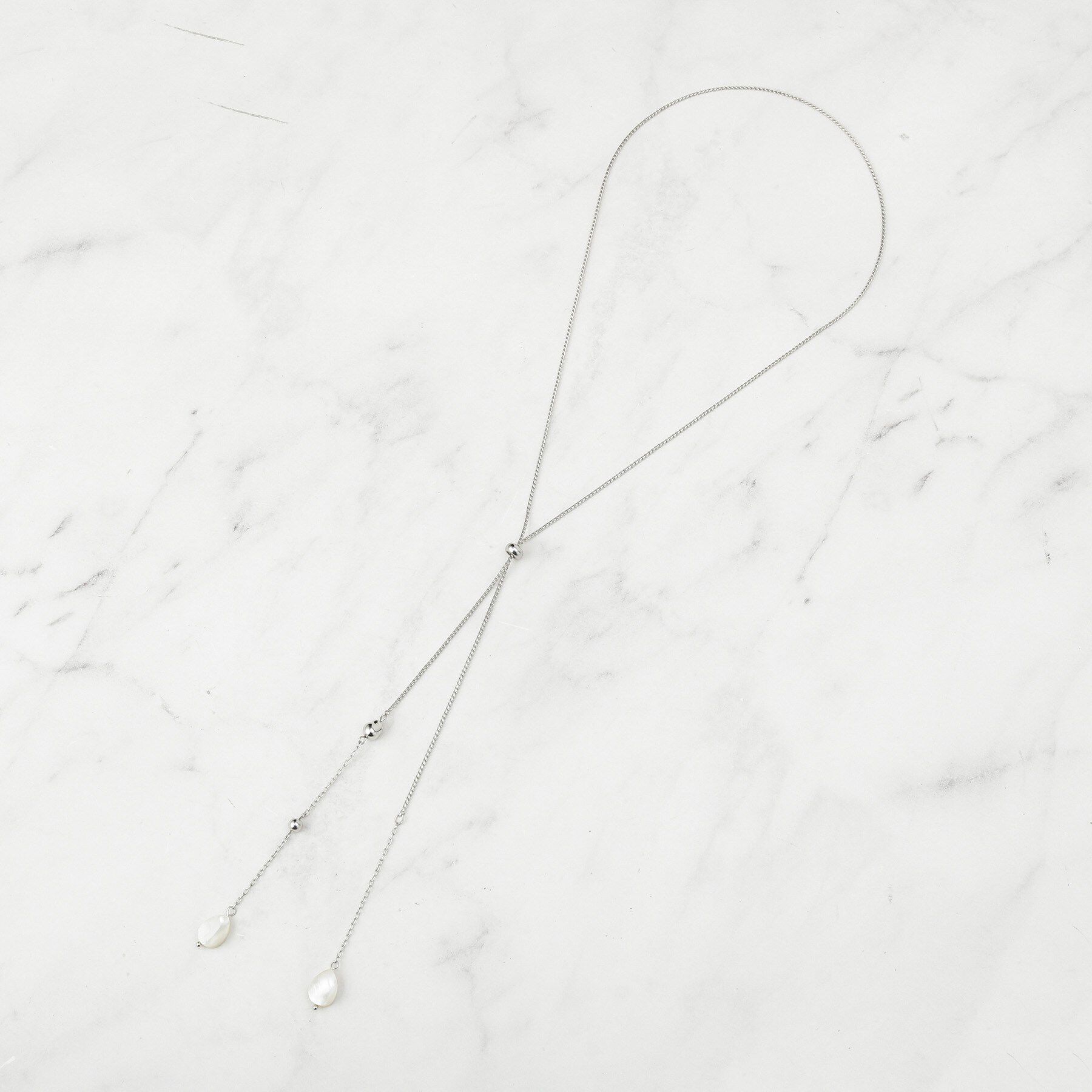 Reflect「【長さ調節可】天然シェル&times;ラリエットデザインネックレス」|ネックレス|