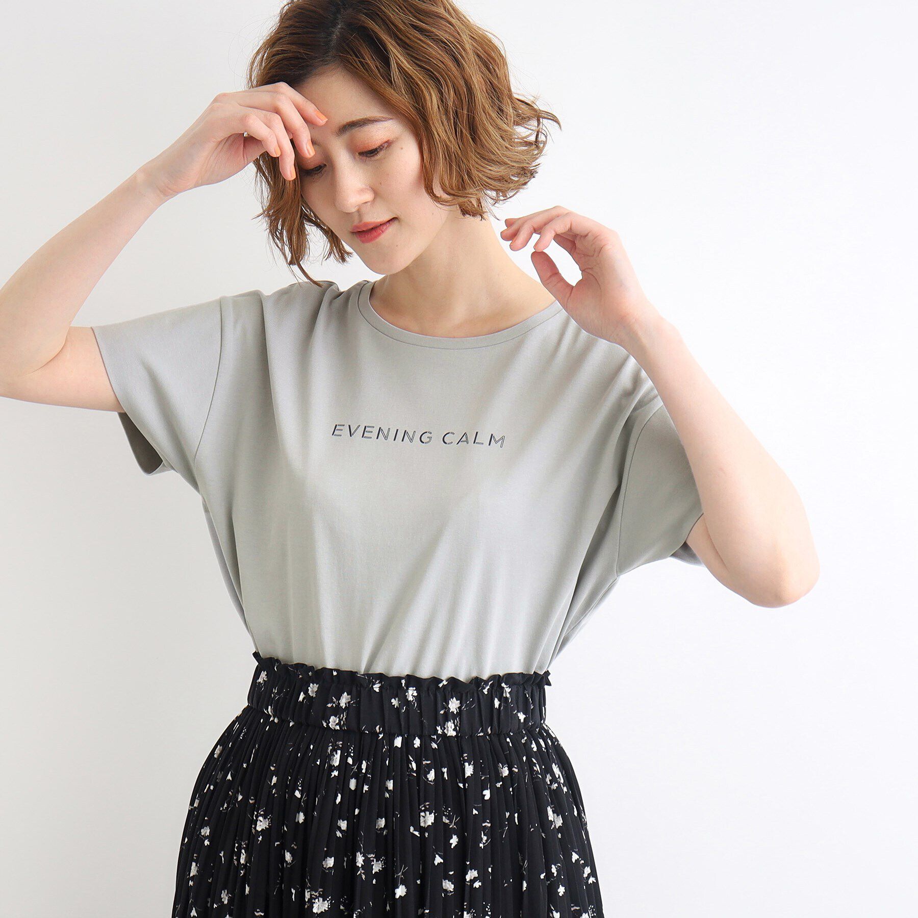 grove「＜接触冷感／UVカット／ご自宅で洗える＞袖フォルムプリントTシャツ」|Tシャツ・カットソー|
