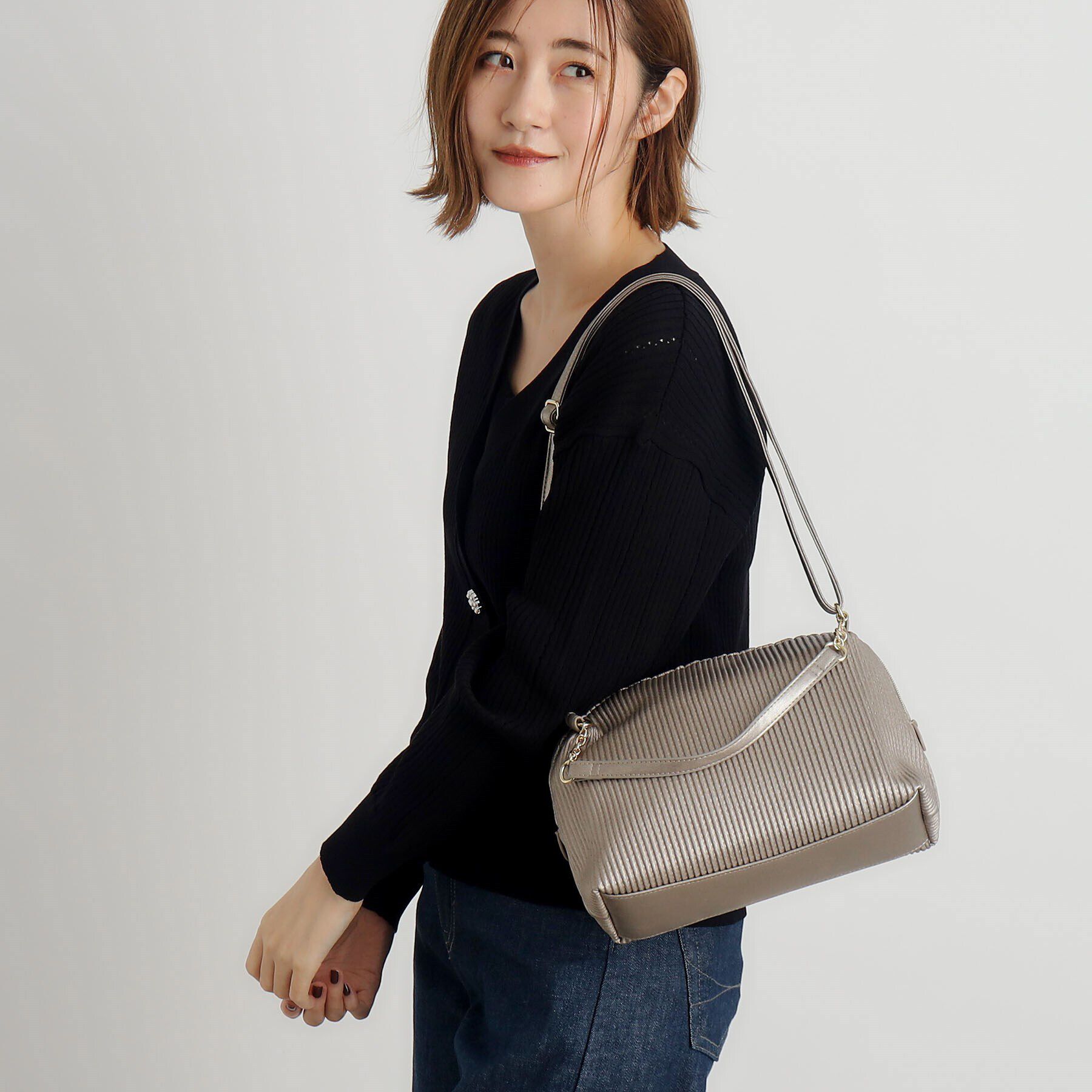 grove「プリーツチェーンハンドルショルダー」|ショルダー・メッセンジャー|