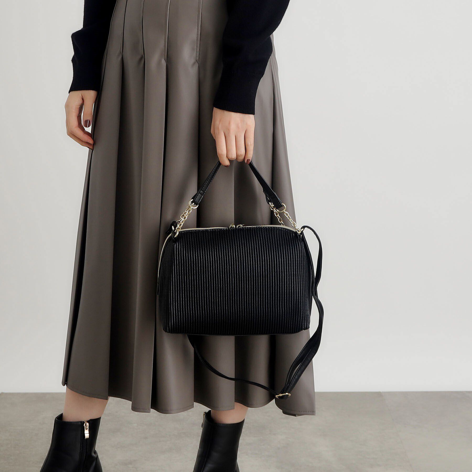 grove「プリーツチェーンハンドルショルダー」|ショルダー・メッセンジャー|