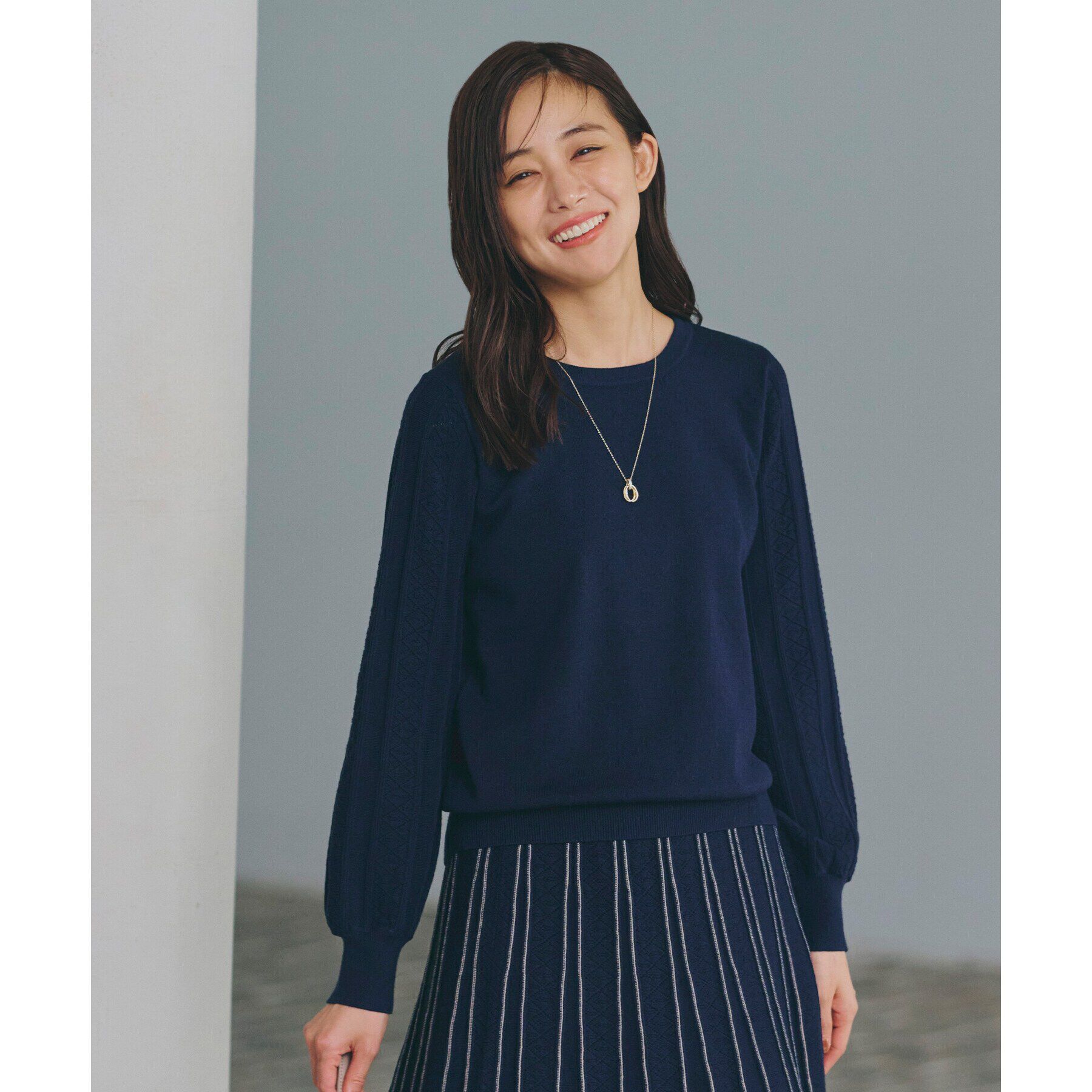 grove「SET UP対応 袖コンニットプルオーバー」|ニット・セーター|ネイビー(094)