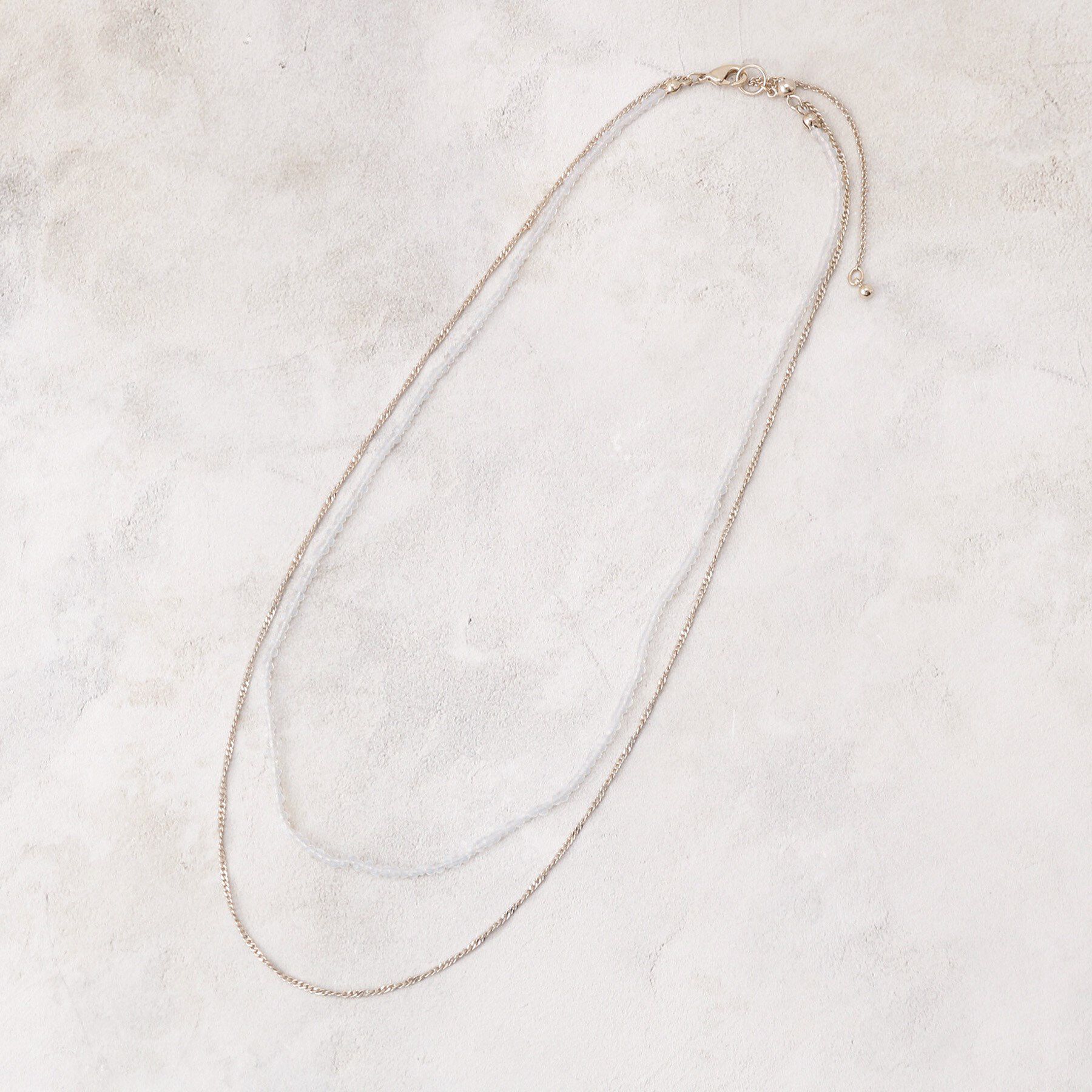 grove「ビーズメタルチェーンネックレス」|ネックレス|アイボリー(004)