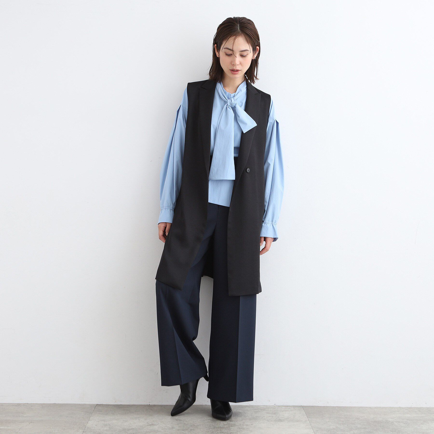 INDIVI「【洗える／トレンド感◎／2WAY】ベルト付タックワイドパンツ」|その他|