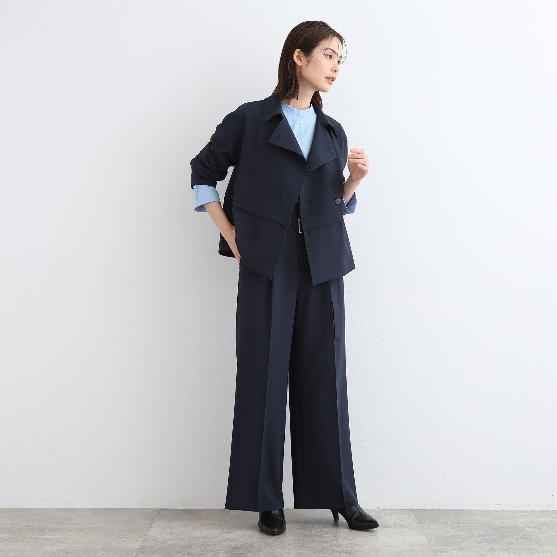 INDIVI「【洗える／トレンド感◎／2WAY】ベルト付タックワイドパンツ」|その他|