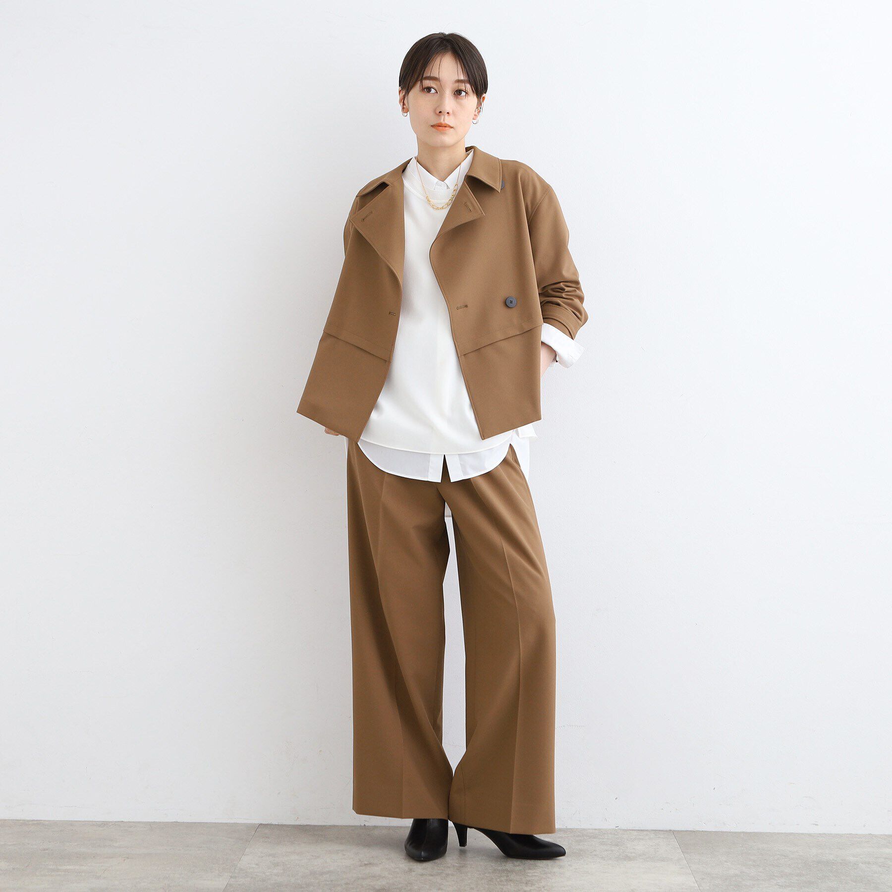 INDIVI「【洗える／トレンド感◎／2WAY】ベルト付タックワイドパンツ」|その他|