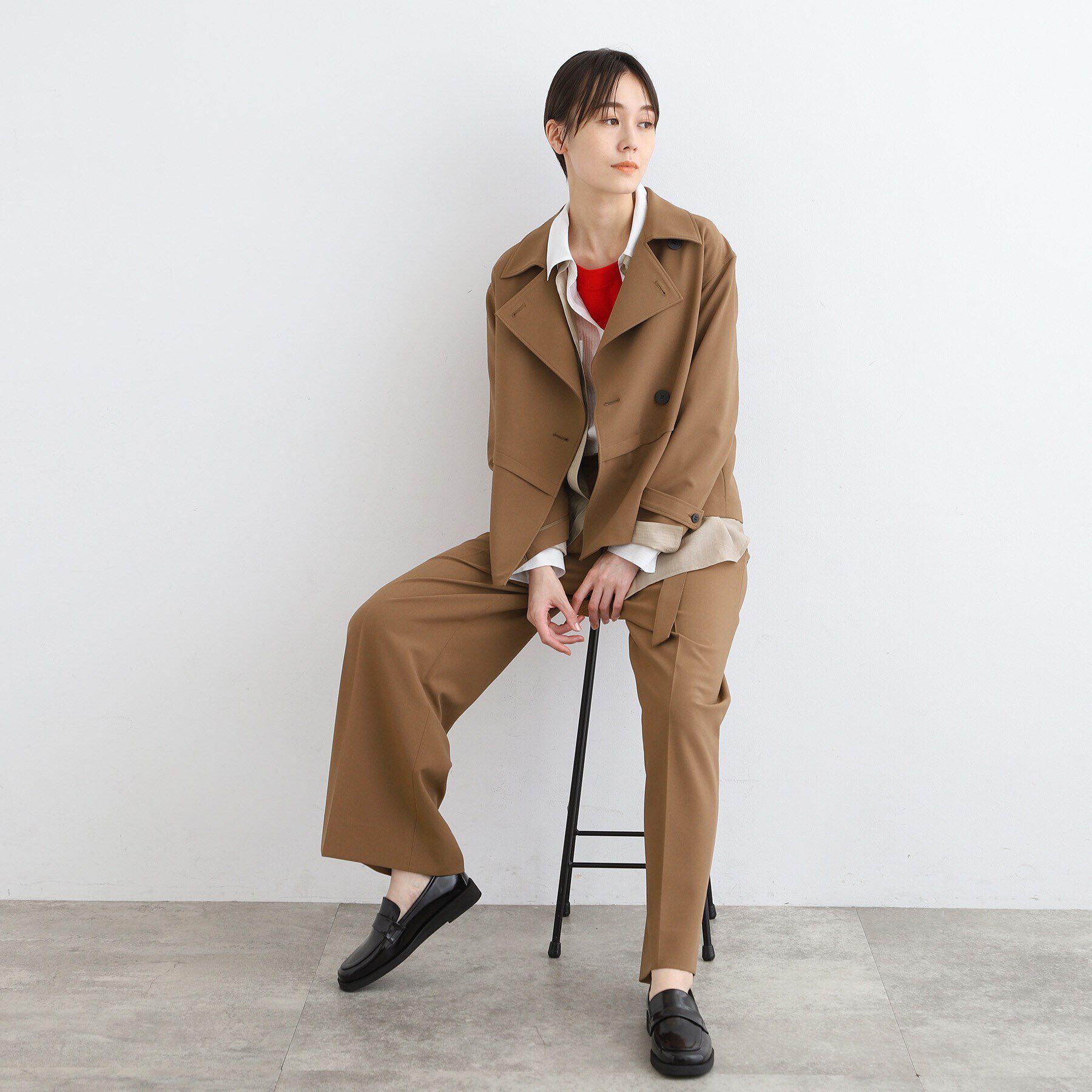 INDIVI「【洗える／トレンド感◎／2WAY】ベルト付タックワイドパンツ」|その他|